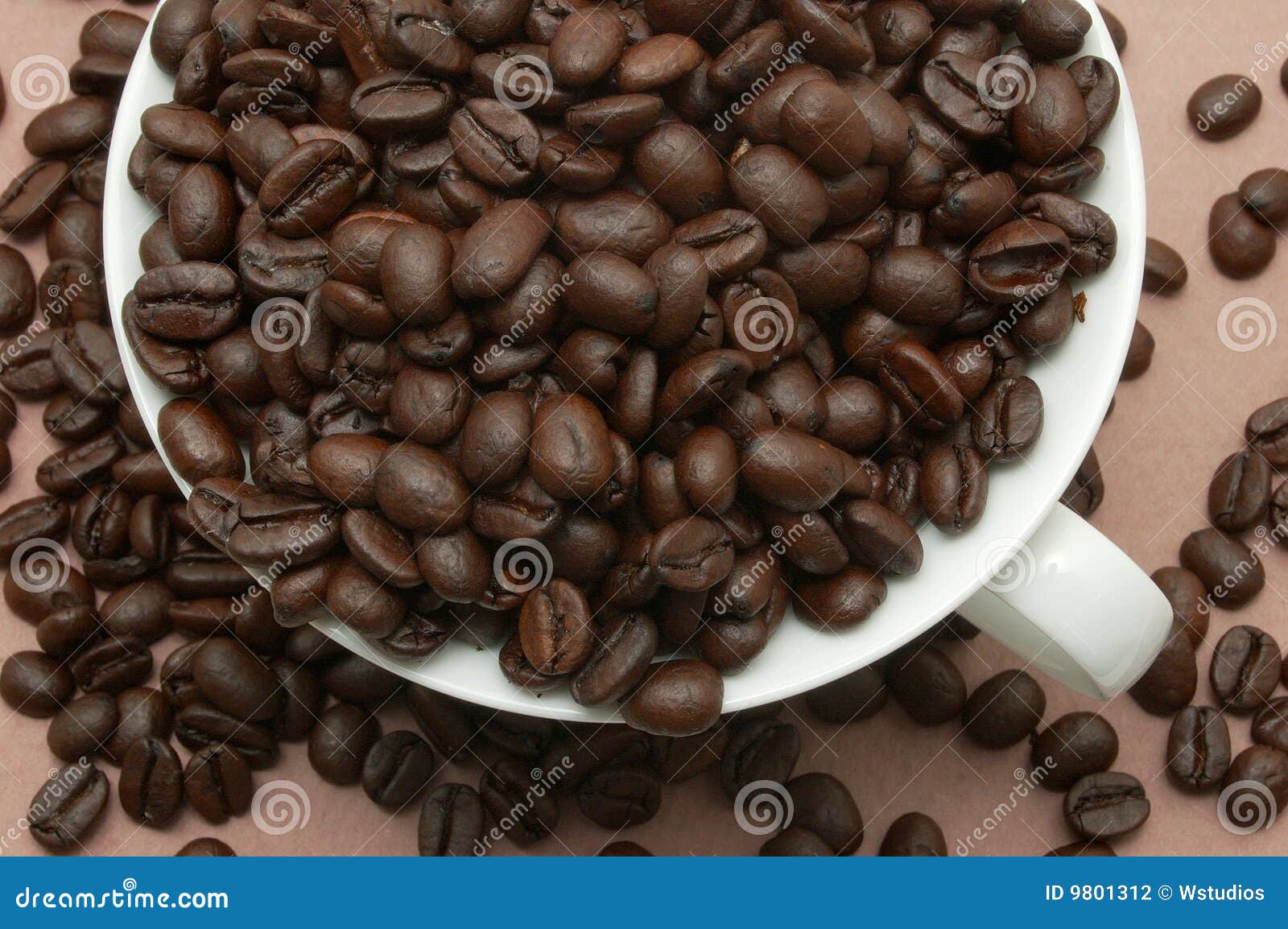 Coffee Beans In Cup Picture. Image 9801312