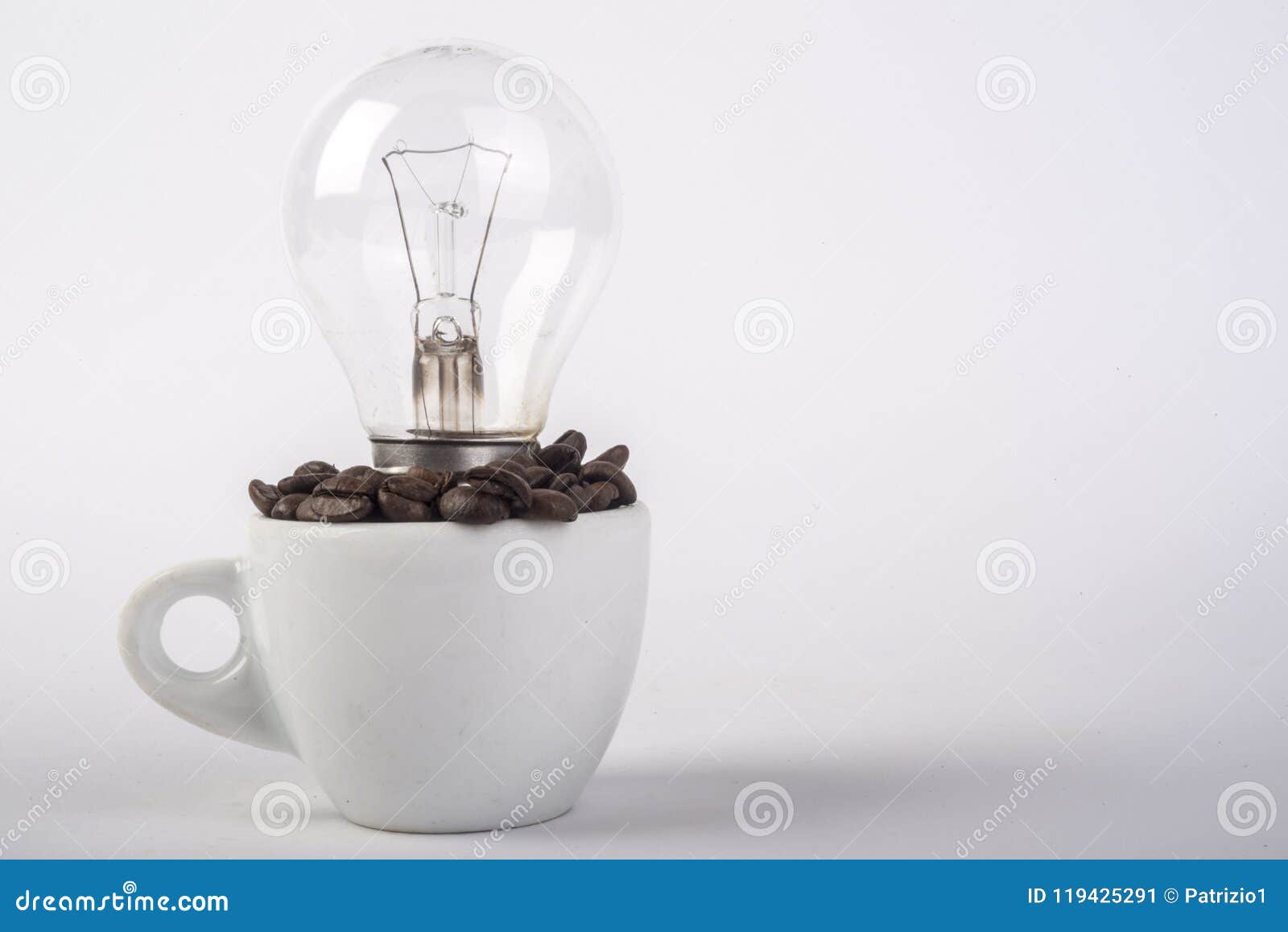 Coffee Beans with Lamp in the Cup Stock Image Image of dried