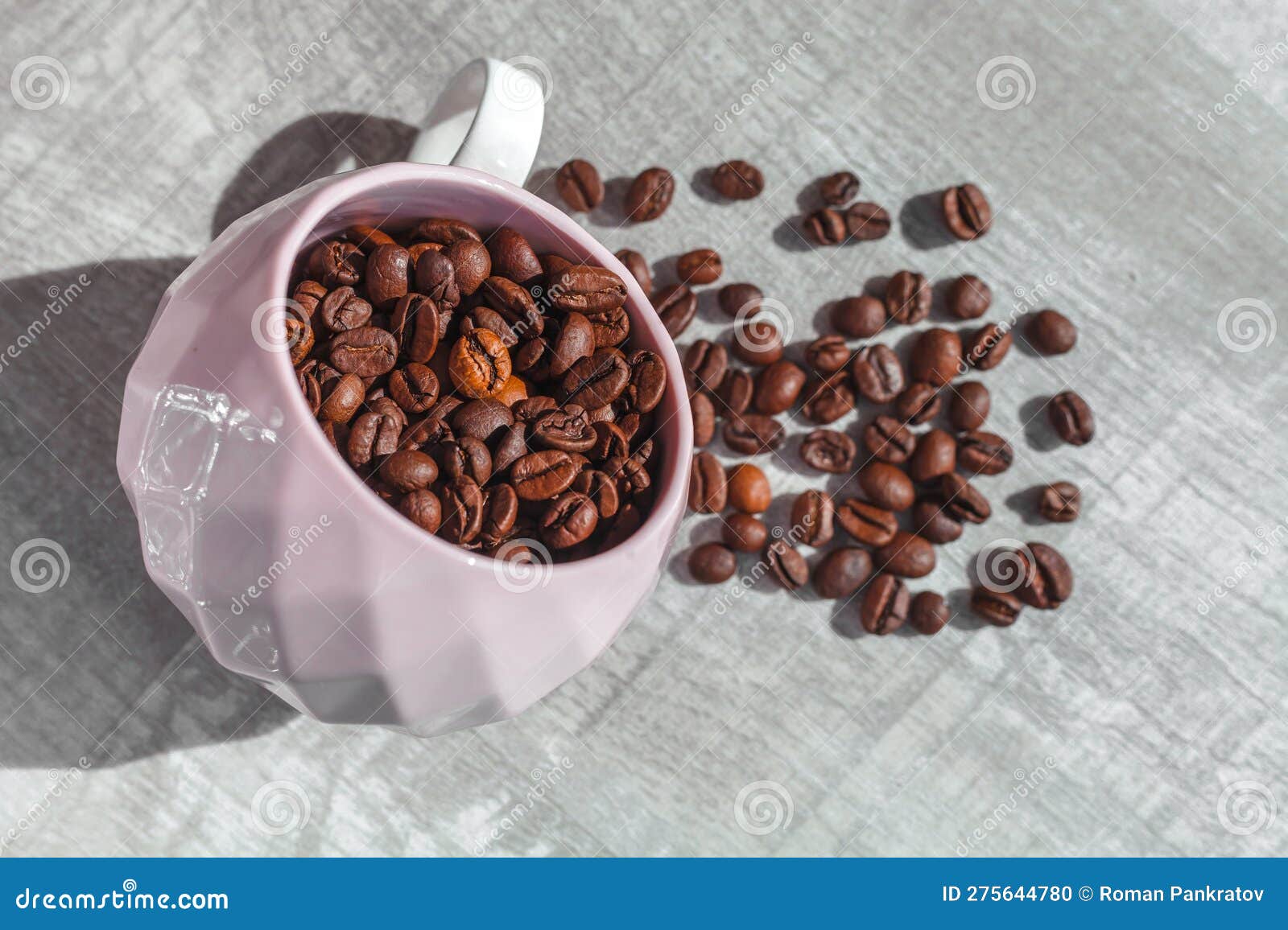 Coffee Beans in Cup on the Table Stock Photo Image of notebook