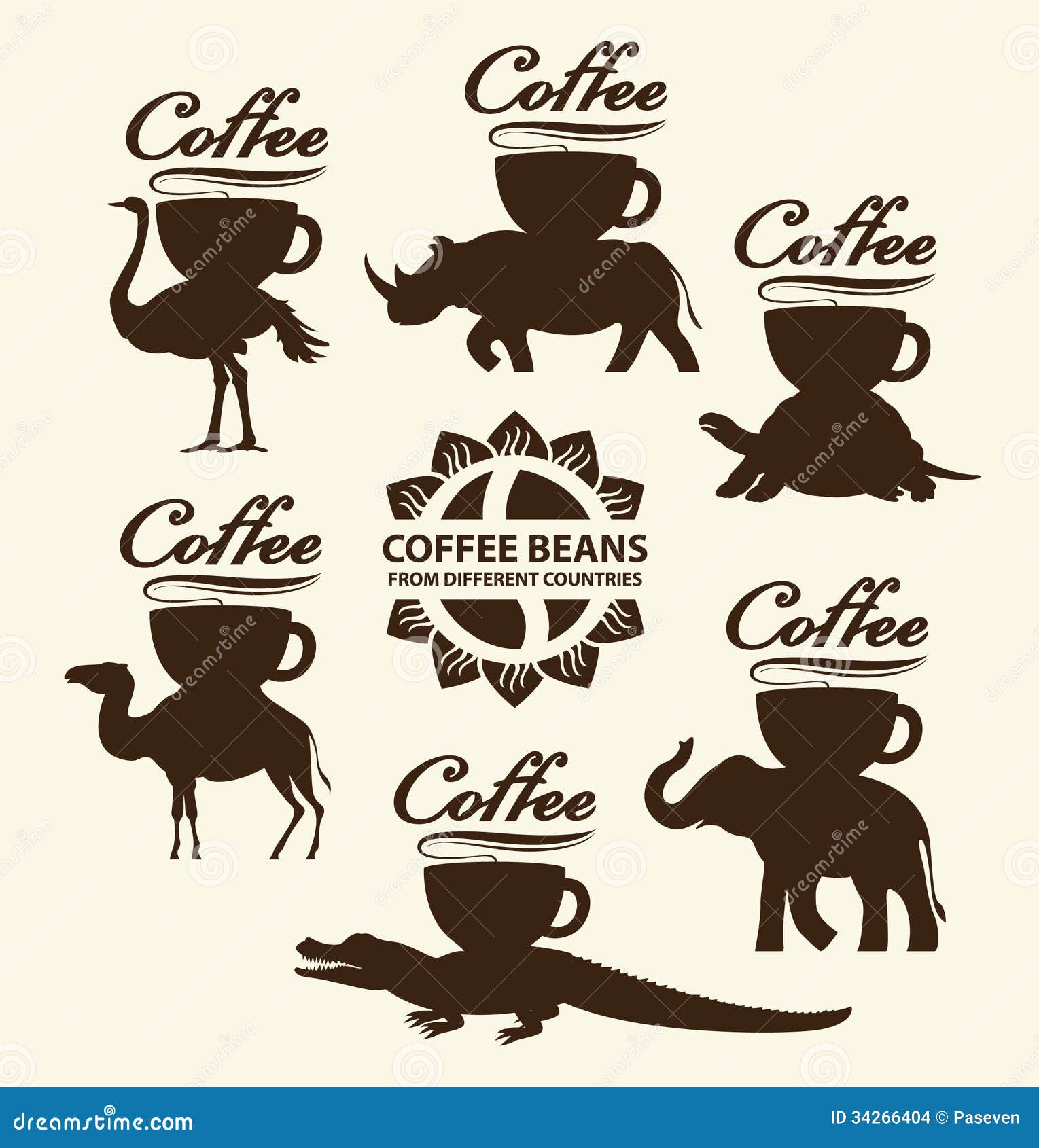 Coffee Beans From Different Countries Stock Images Image 34266404