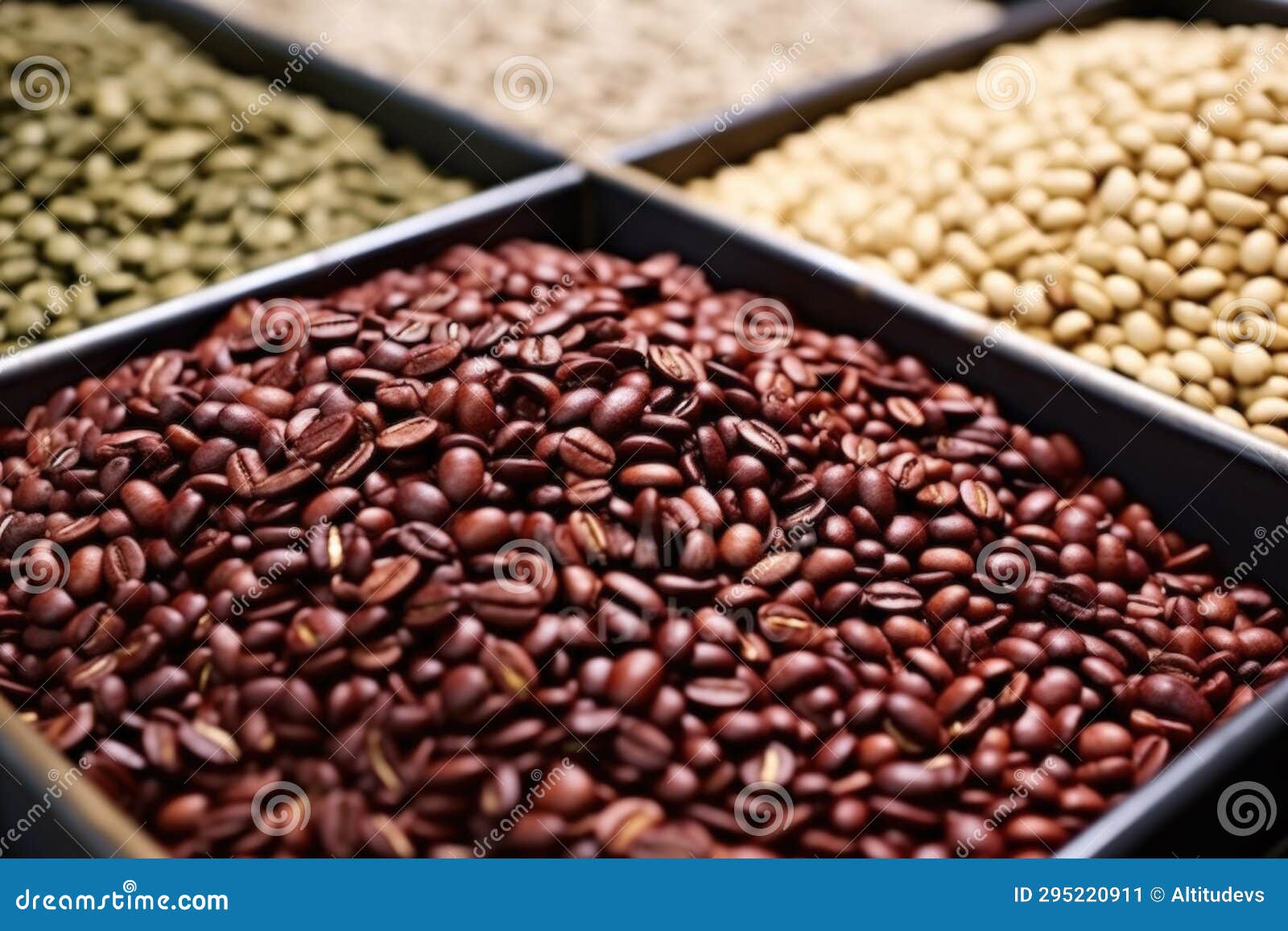 Coffee Beans in Different Roast Stages Stock Image - Image of beans ...