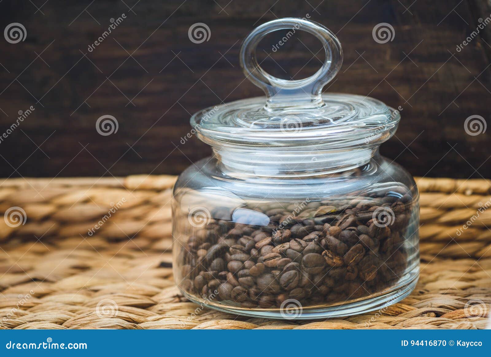 Coffee Beans in Glass Jar stock photo. Image of aroma 94416870
