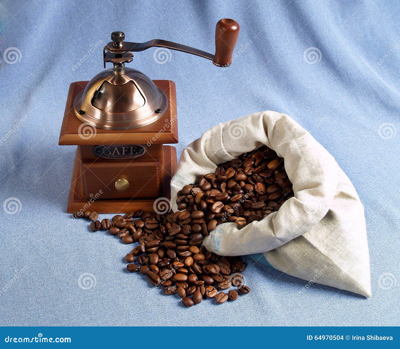 Coffee beans and grinder stock photo. Image of roasted 64970504
