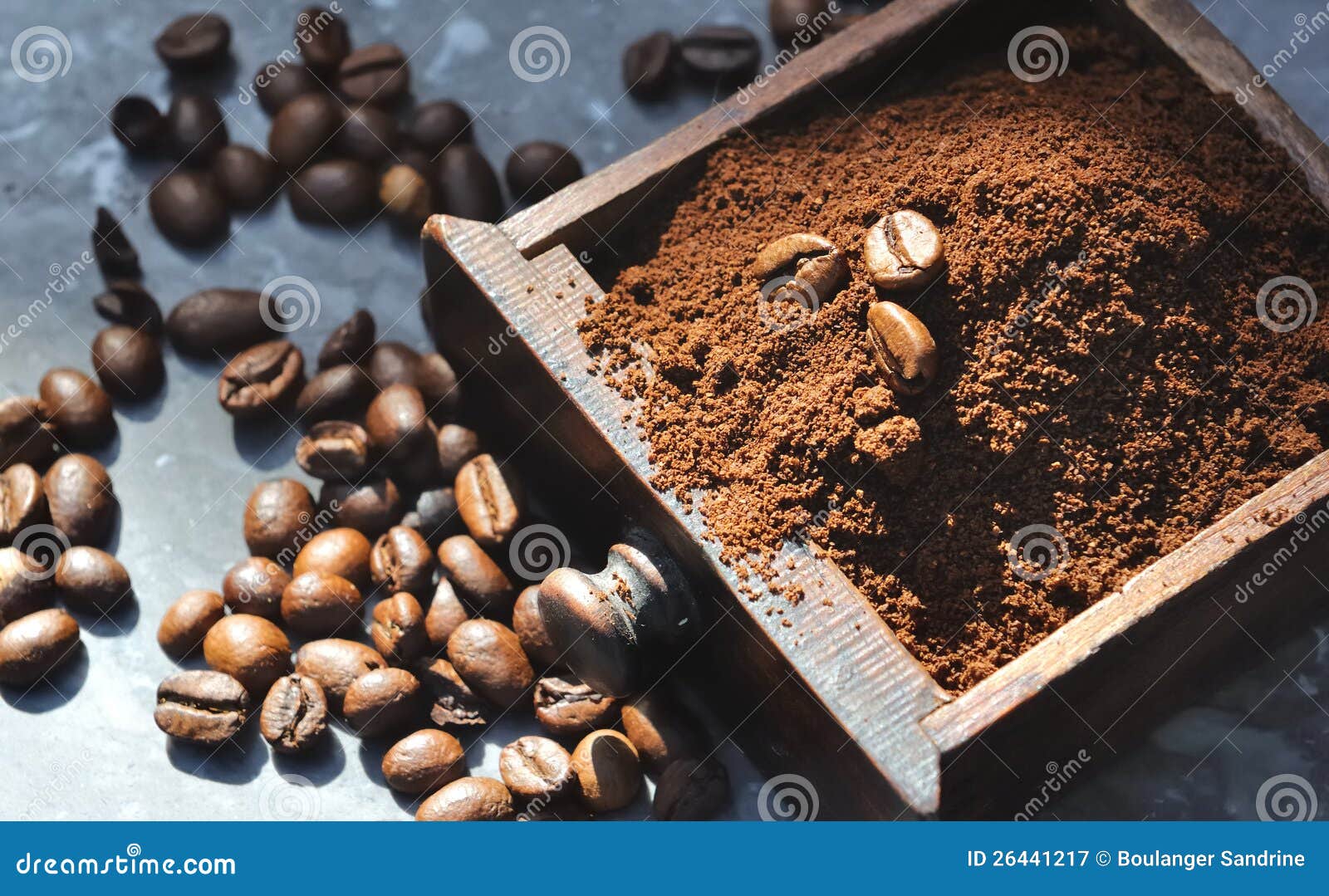 Coffee Beans and Ground Coffee Stock Image Image of powder