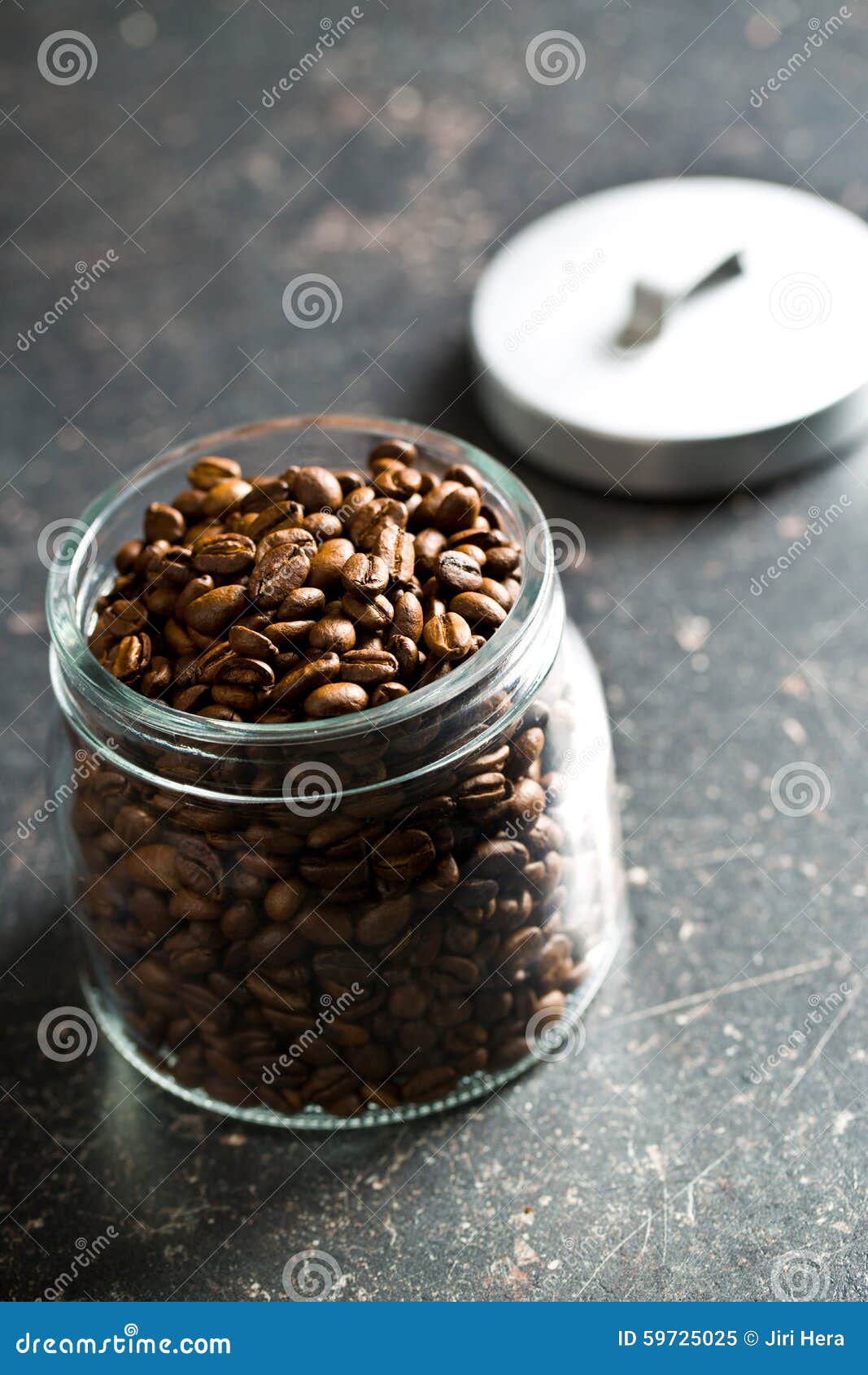 Coffee beans in jar stock image. Image of freshness, caffeine 59725025