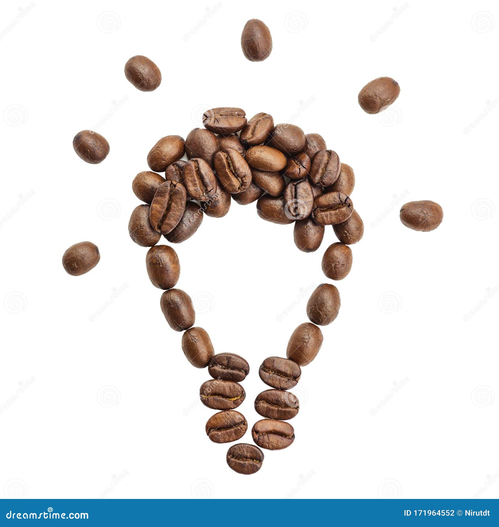 Coffee beans lamp shape stock photo. Image of seed, concept 171964552