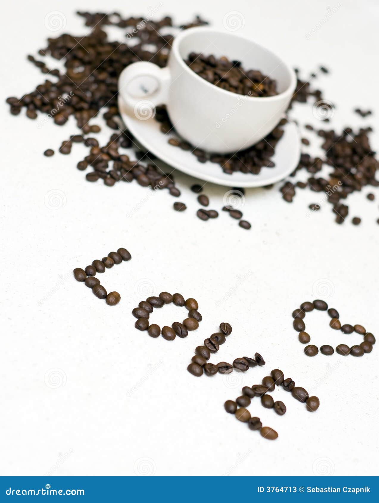 Coffee beans and love stock image. Image of spelled, coffee 3764713