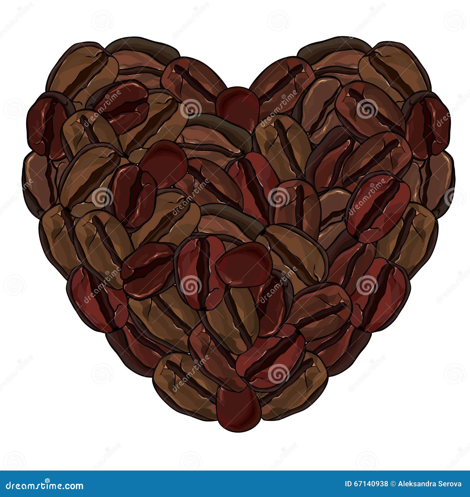 Coffee beans love concept stock vector. Illustration of morning 67140938