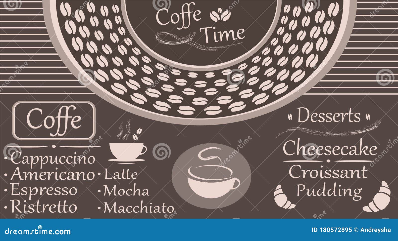 Coffee Beans and Names of Different Types of Coffee. Different Coffee