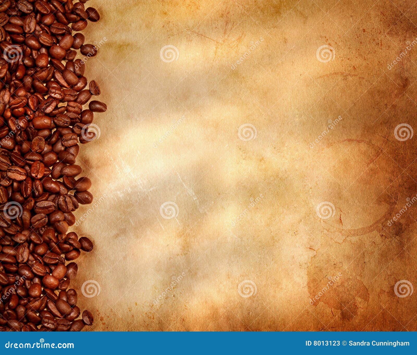 Coffee Beans on Old Parchment Paper Stock Image Image of paper, aging