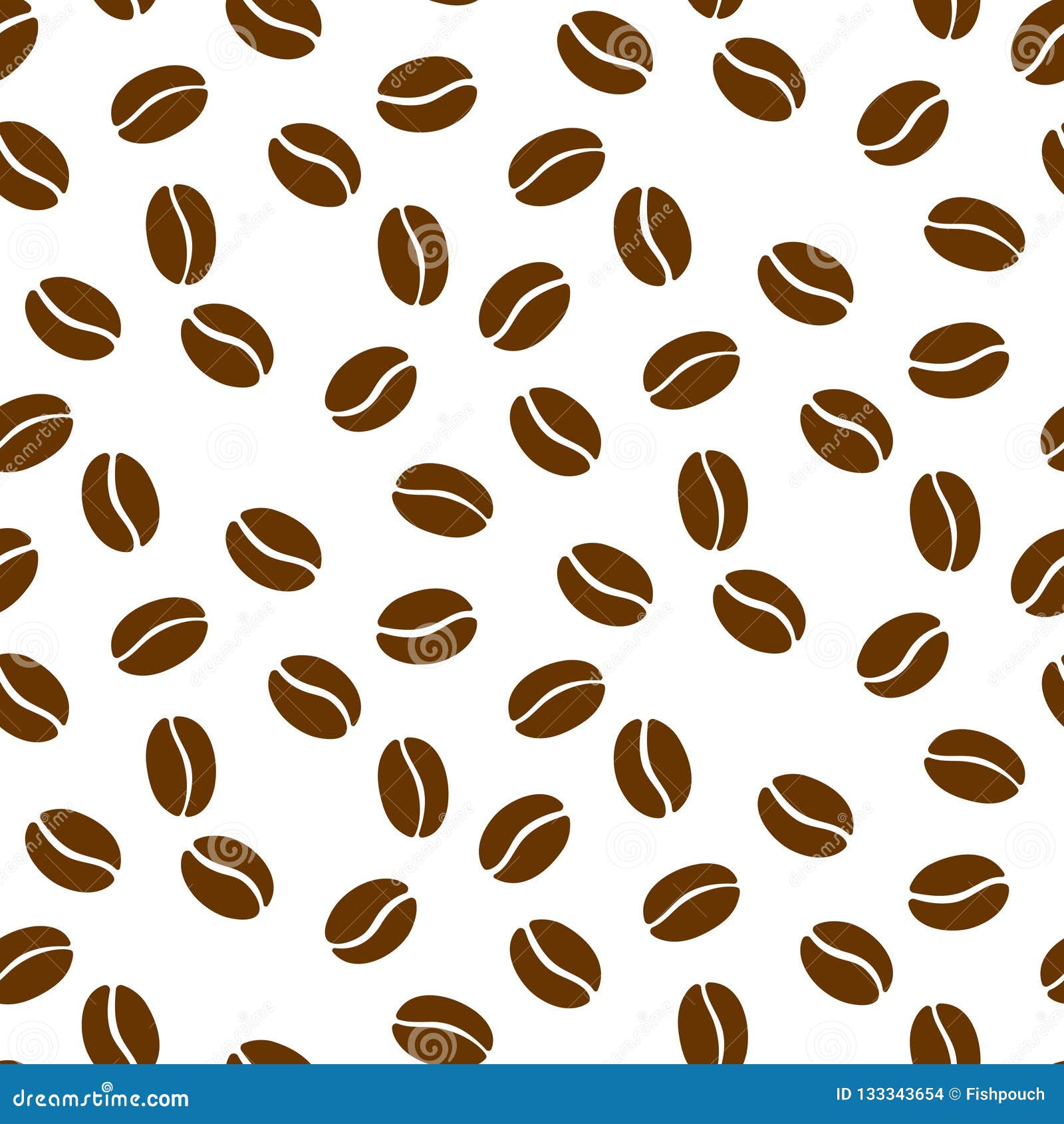 Coffee Beans Seamless Vector Repeat Simple Background
