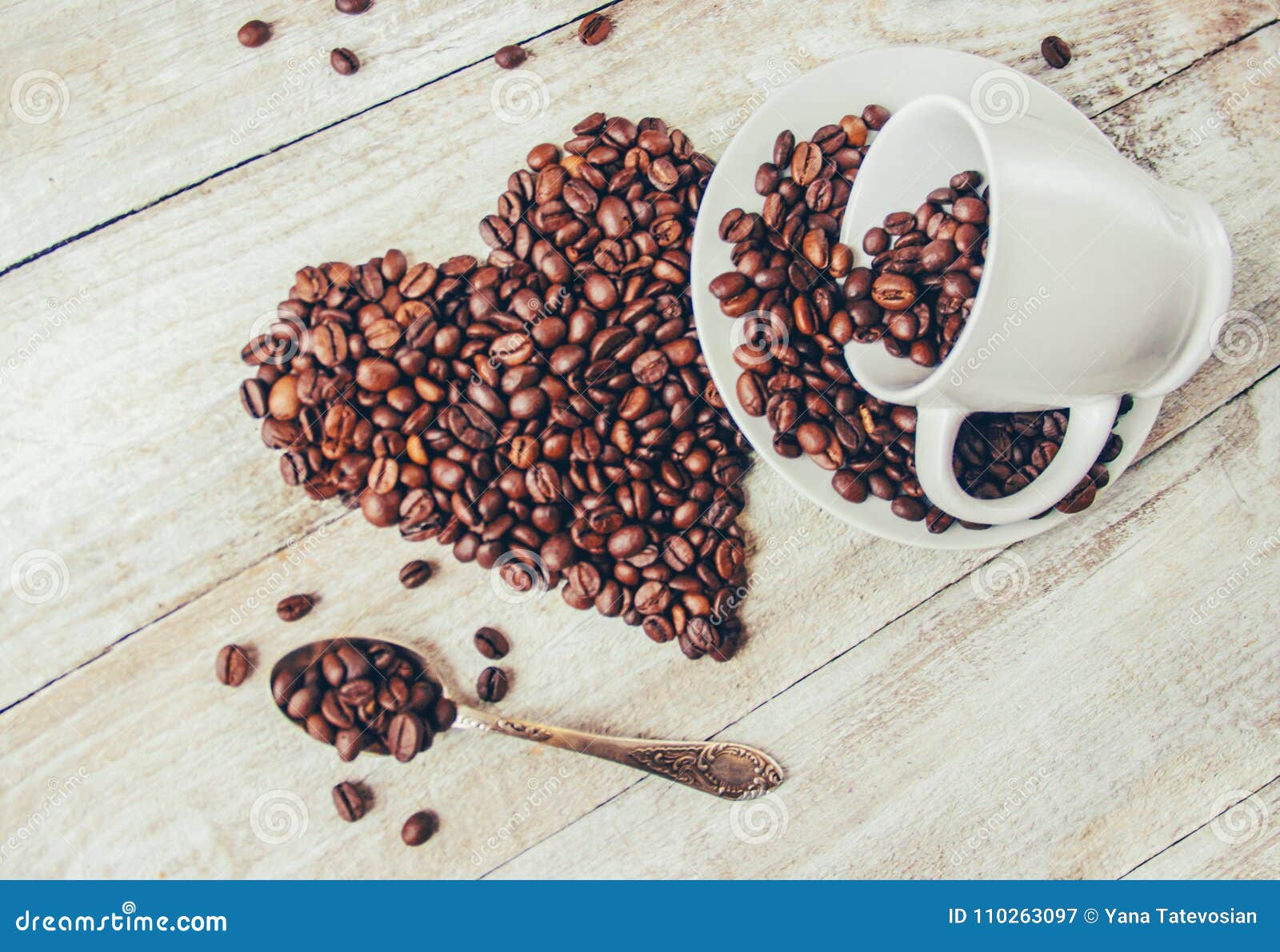 Coffee Beans. Romance. Food. Stock Image - Image of full, breakfast ...