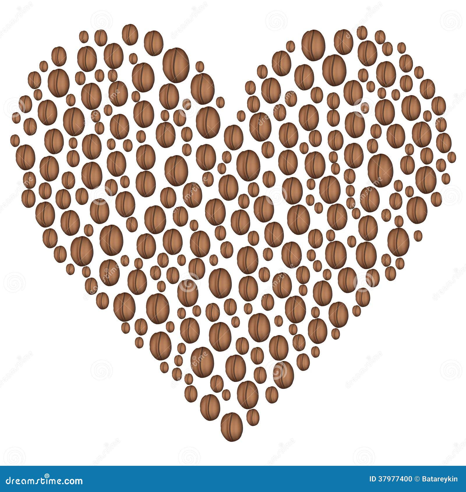 Download Coffee Beans In The Shape Of Heart Stock Vector - Image: 37977400