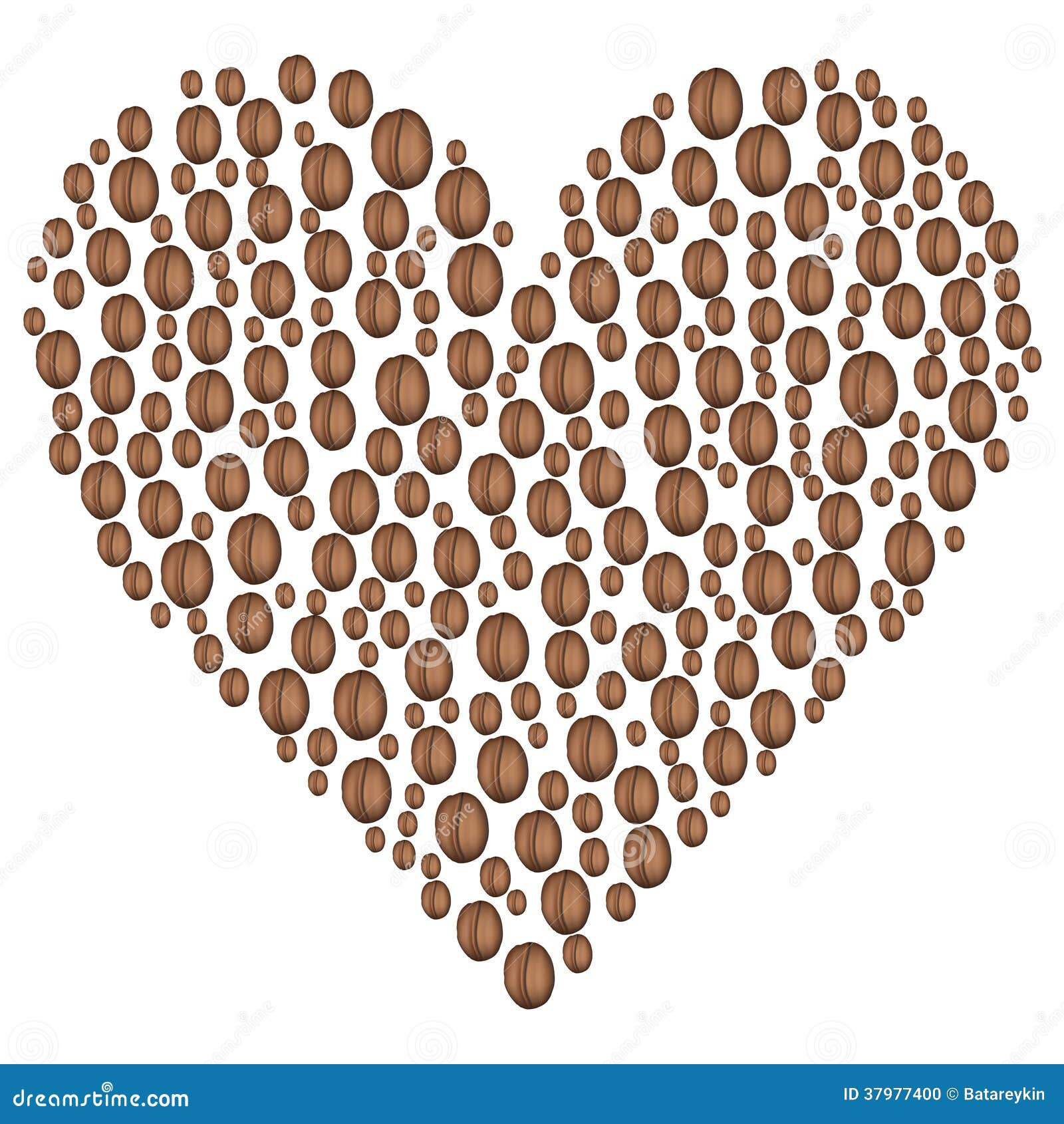 Download Coffee Beans In The Shape Of Heart Stock Vector - Image ...