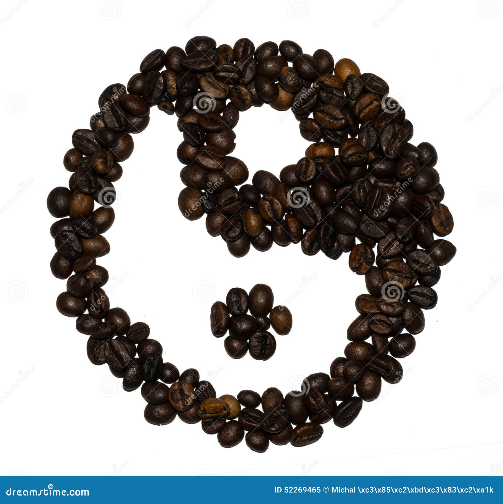 Coffee Beans Shaped into a Yin and Yang Symbol Stock Image Image of