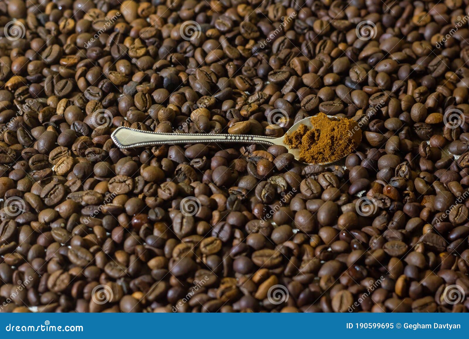 Coffee Beans in a Spoon, Coffee Beans and Spoon Stock Image Image of gourmet, brown 190599695