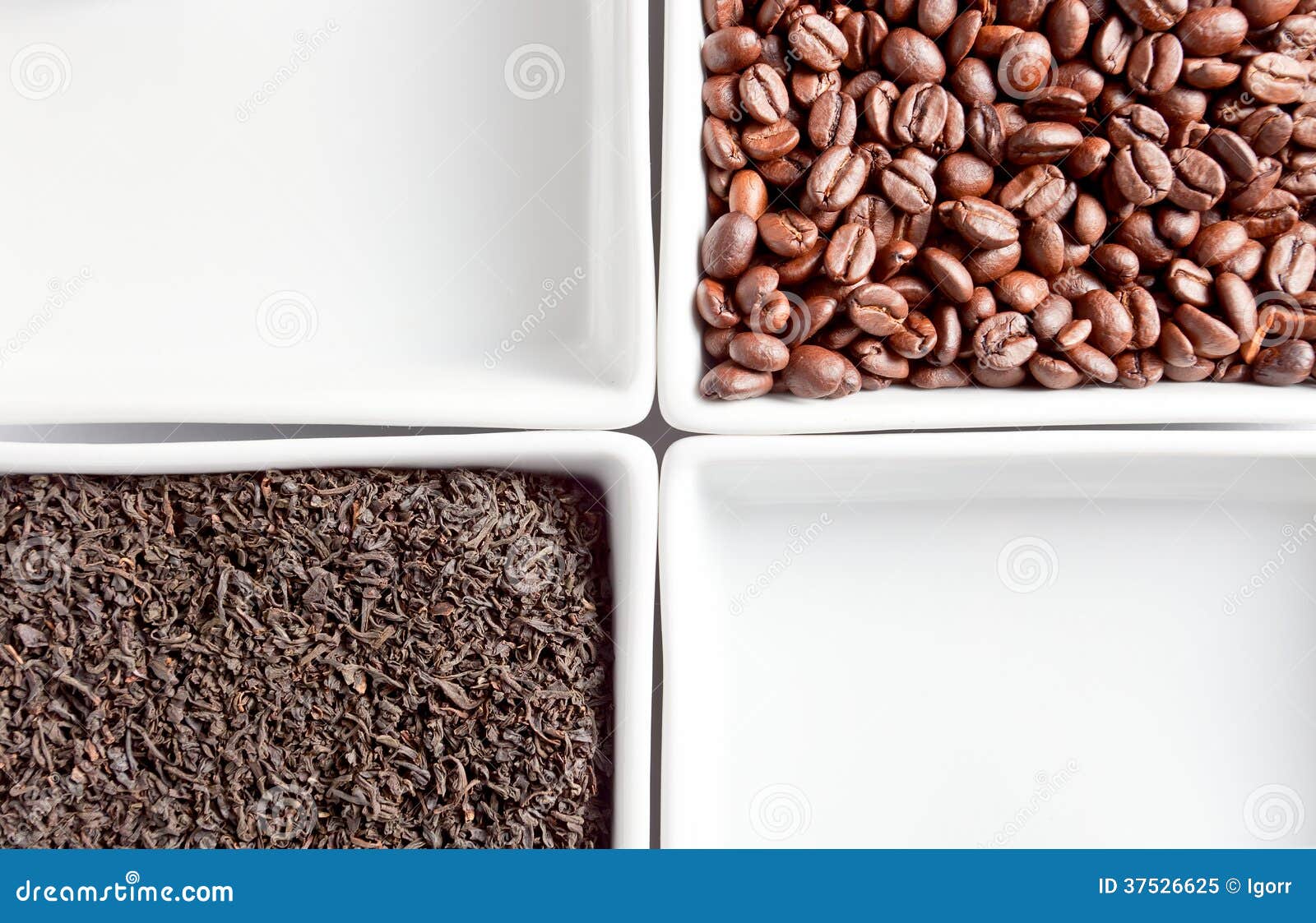Coffee beans and tea stock image. Image of macro, roasted 37526625