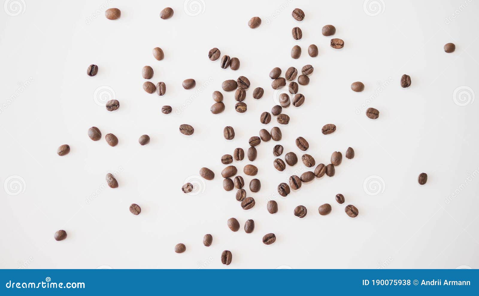 coffee beans top view,isolate,on a white background,coffee bean grains.