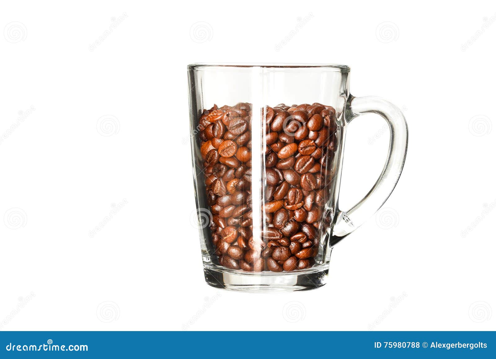 Download Coffee Beans In A Transparent Cup On White Background Stock Photo Download Coffee Beans In A Transparent Cup On White Background Stock Photo