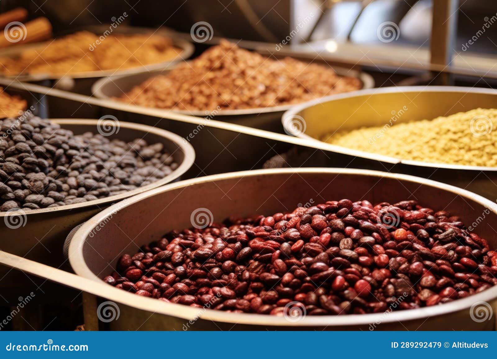 Coffee Beans at Various Stages of the Roasting Process Stock Image ...