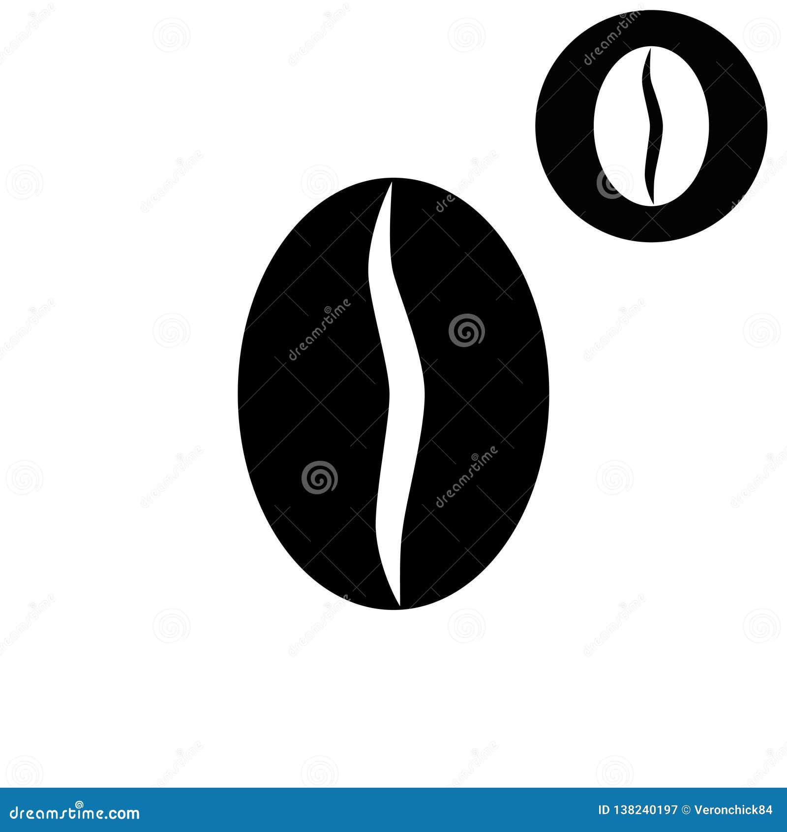 Coffee Beans White Vector Icon Stock Vector
