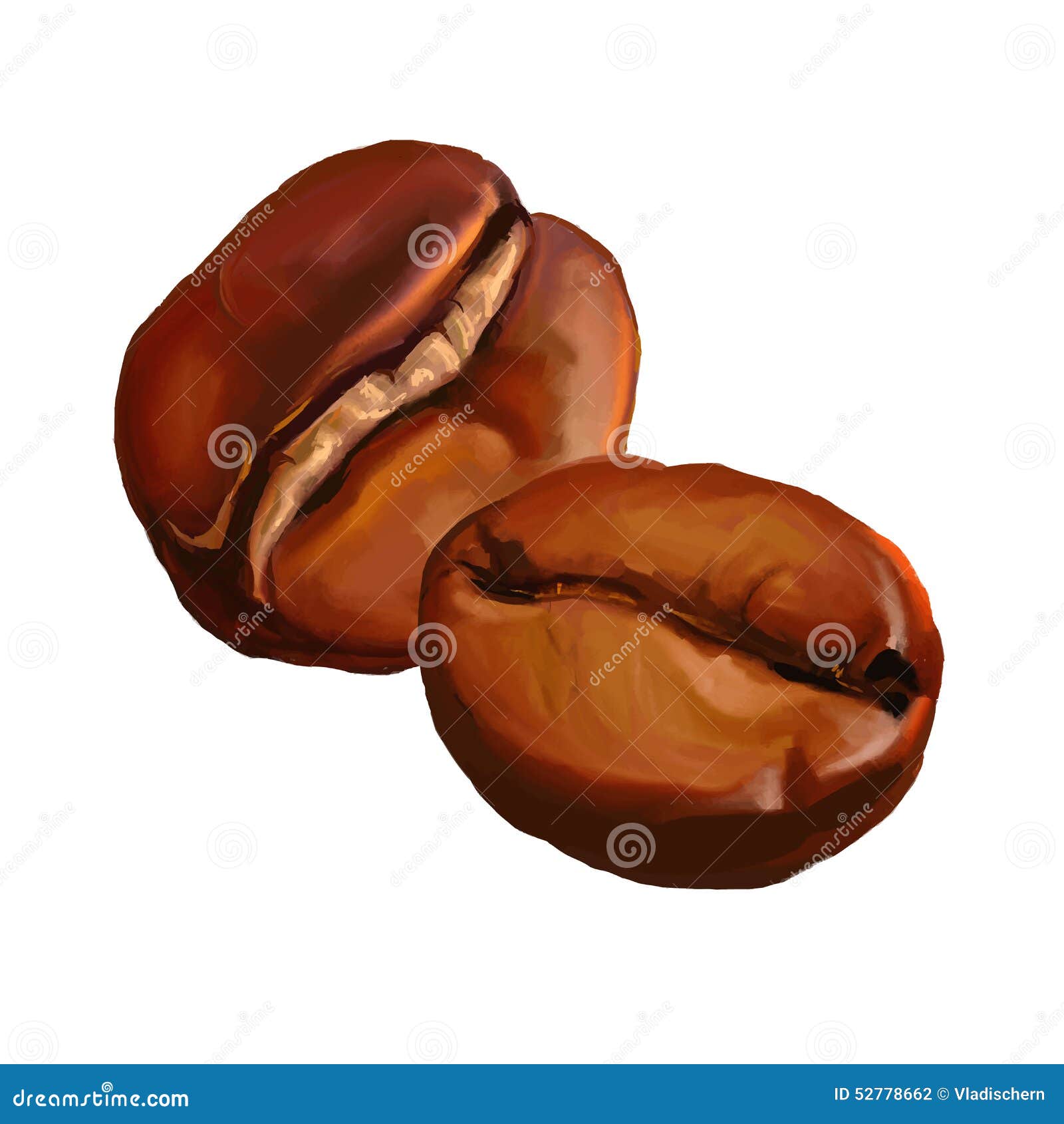 Coffee Beans Vector Illustration Painted Stock Vector - Illustration of  energy, beverage: 52778662, image size:1600x1690