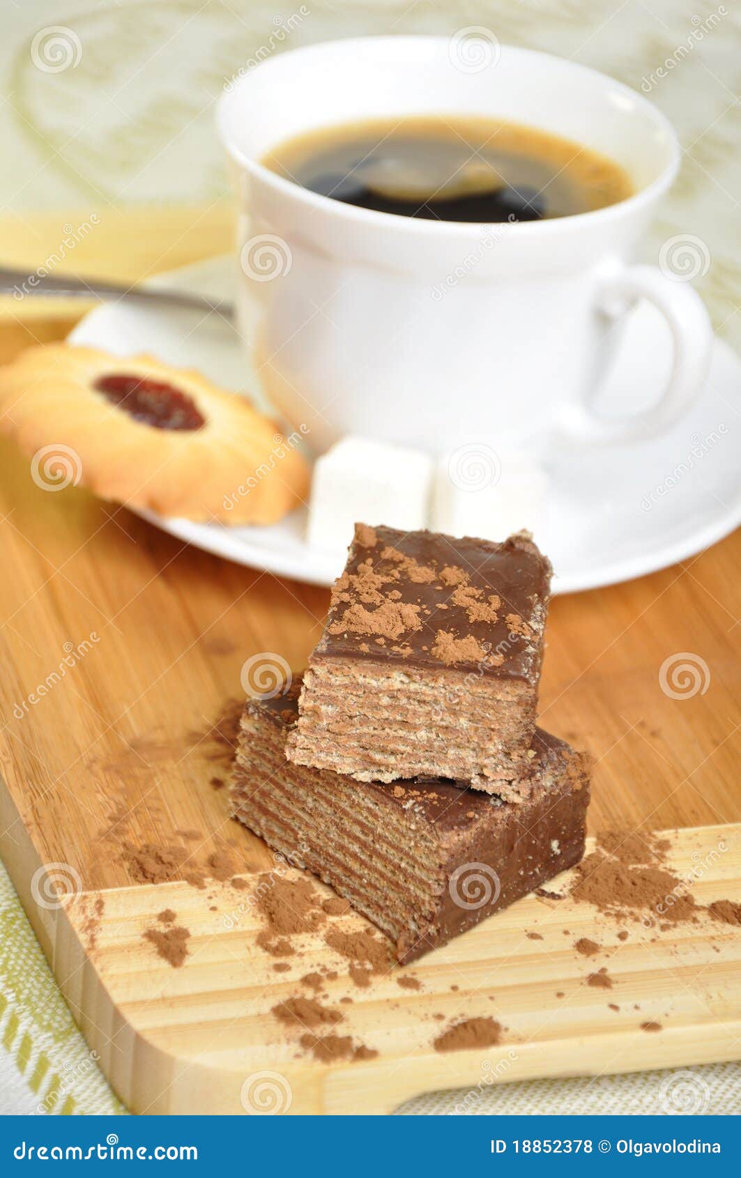 Coffee with Biscuits and Cake Stock Photo - Image of espresso, high ...