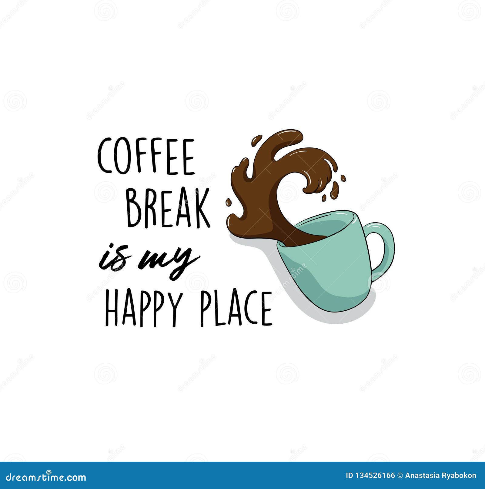  Coffee  Break  Fun  Sticker Design Vector Stock Vector 