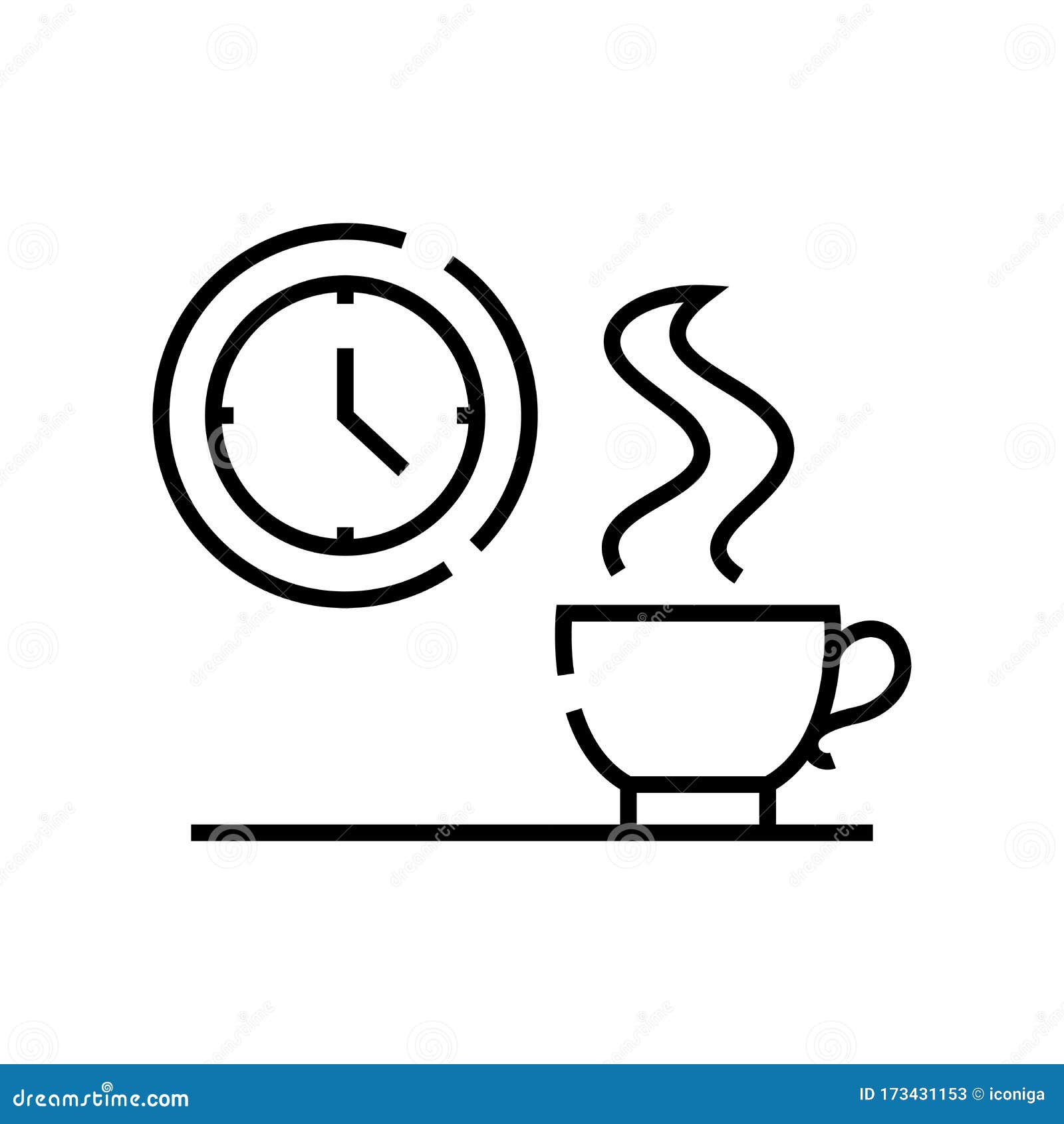 Coffee Break Line Icon, Concept Sign, Outline Vector Illustration, Linear Symbol. Stock Vector