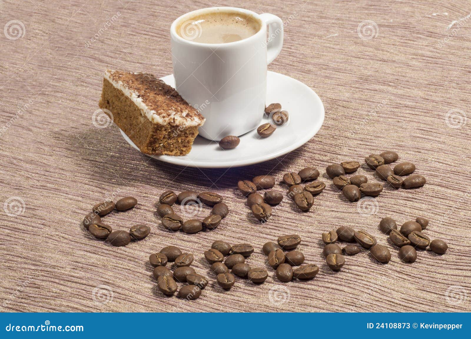 coffee break written in coffee beans