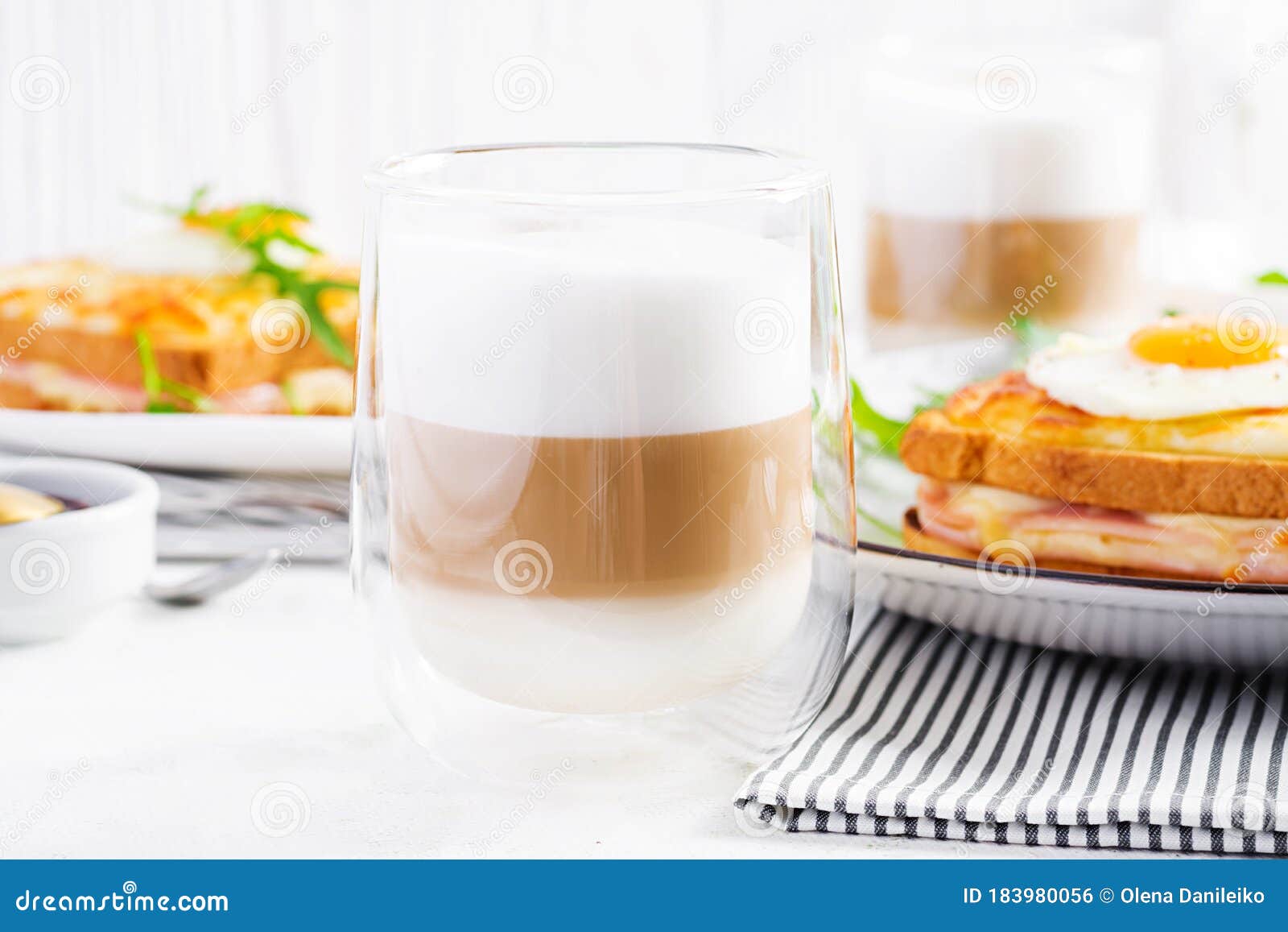 coffee cafe latte macchiato in a glass