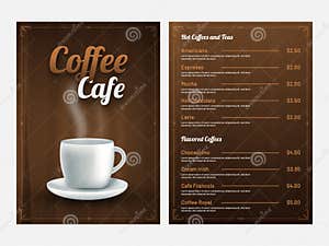 Coffee Cafe Menu Card Design Stock Illustration Illustration Of 