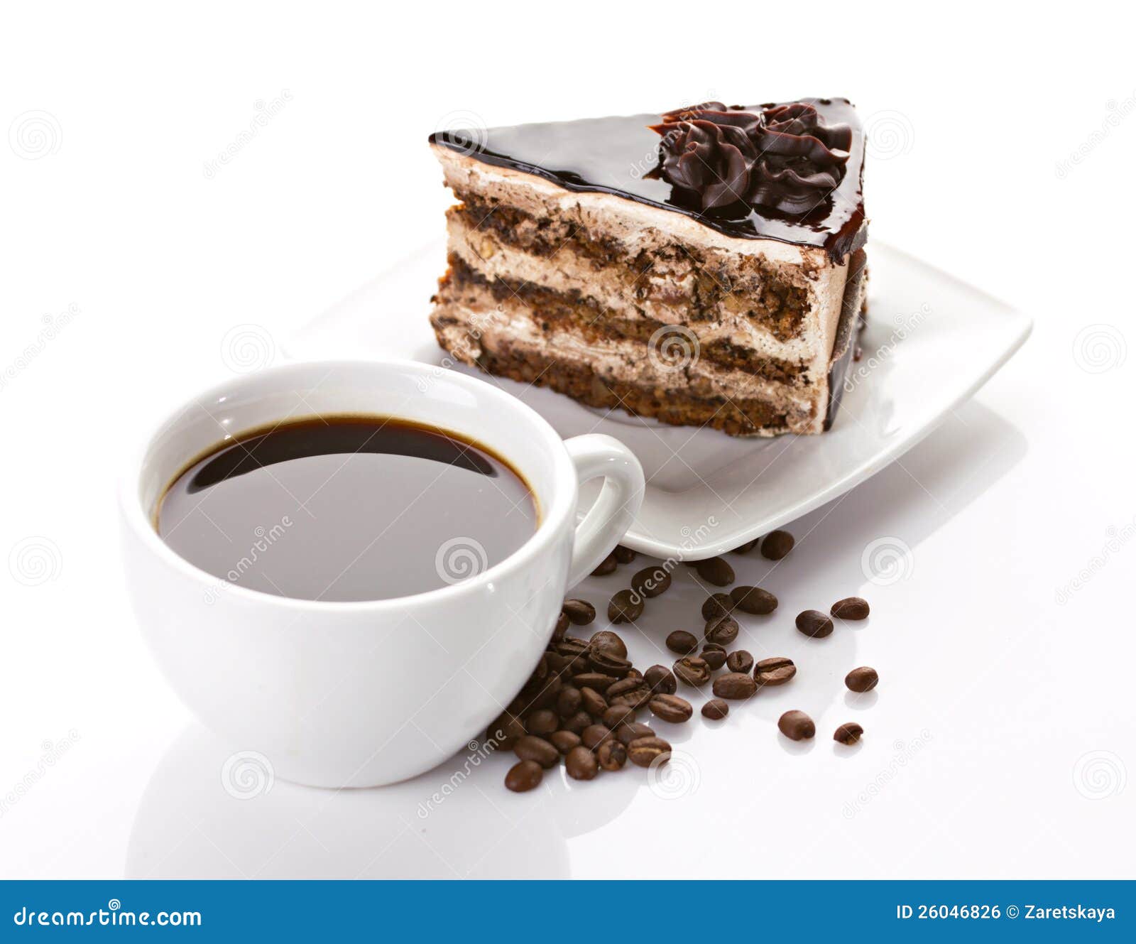 Coffee and cake stock photo. Image of coffee, beans, fresh 26046826