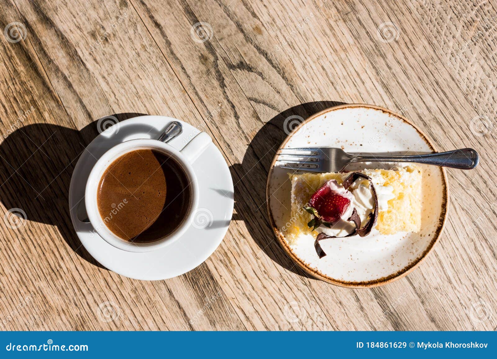 Coffee and Cake stock image. Image of white, freshness 184861629