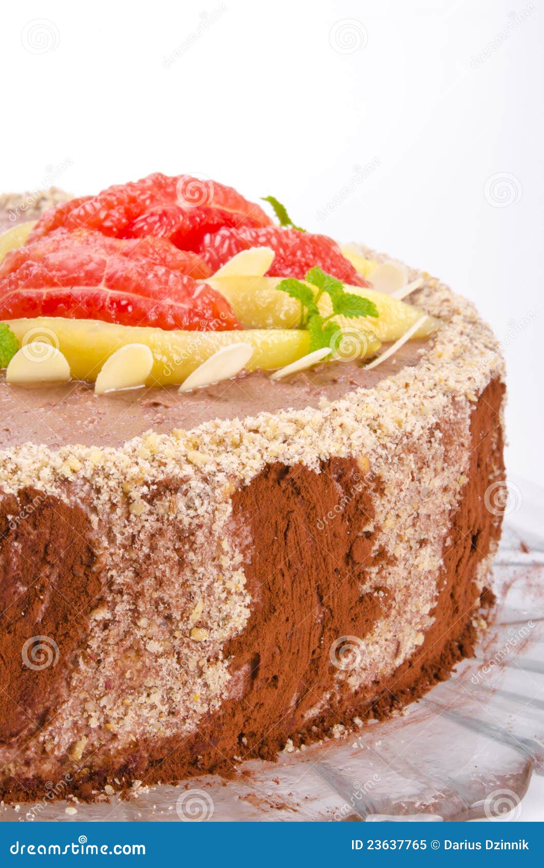 A Coffee Cake with Pear and Grapefruit Stock Image Image of color