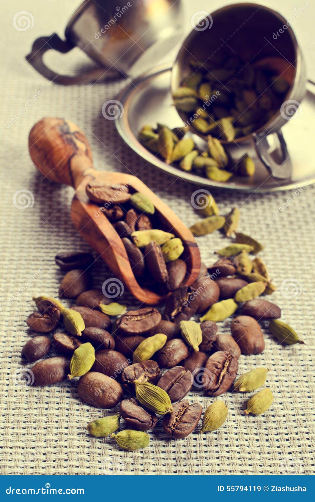 Coffee and cardamom stock image. Image of gourmet, cafe 55794119