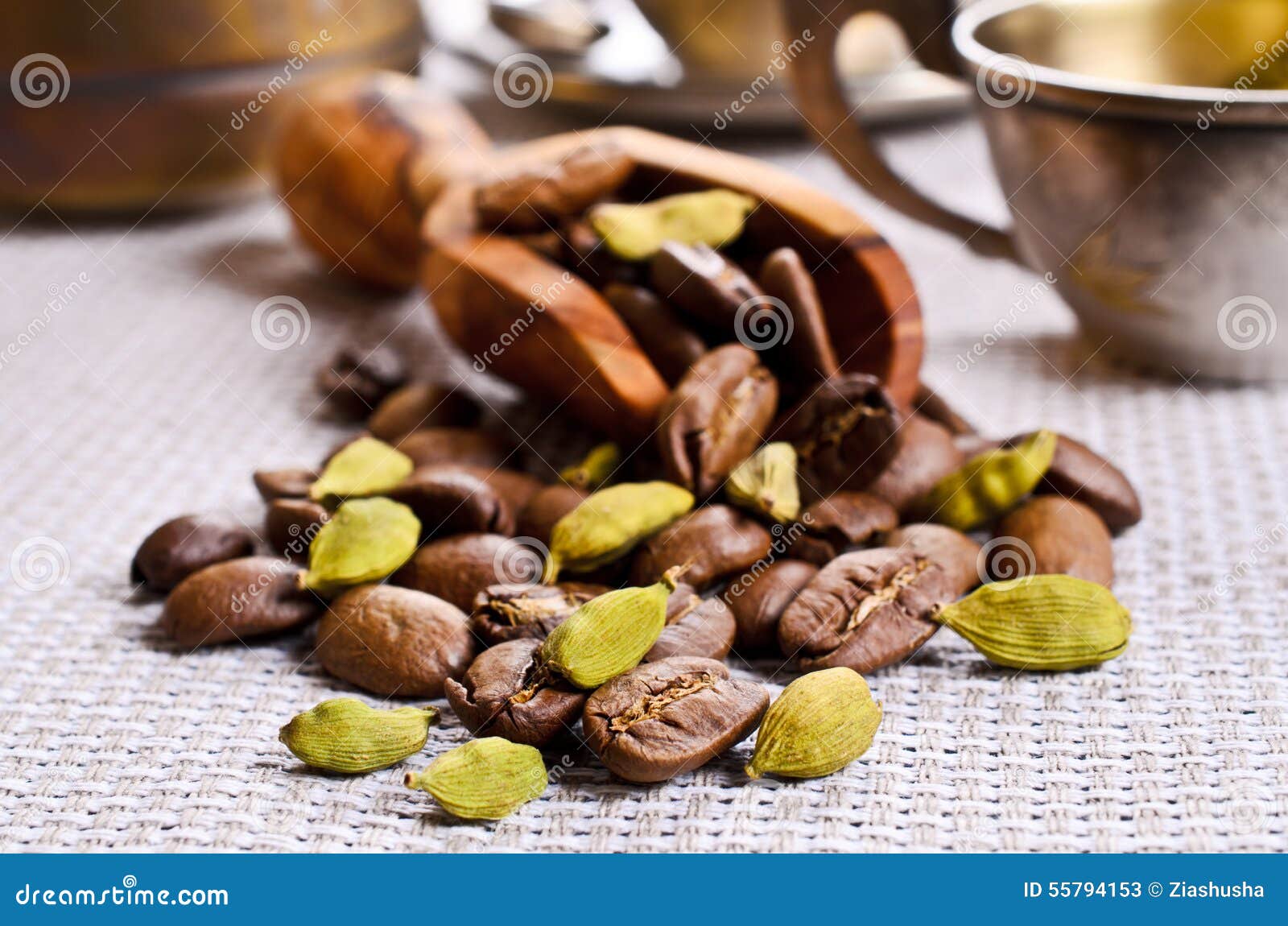 Coffee and cardamom stock image. Image of heap, morning 55794153