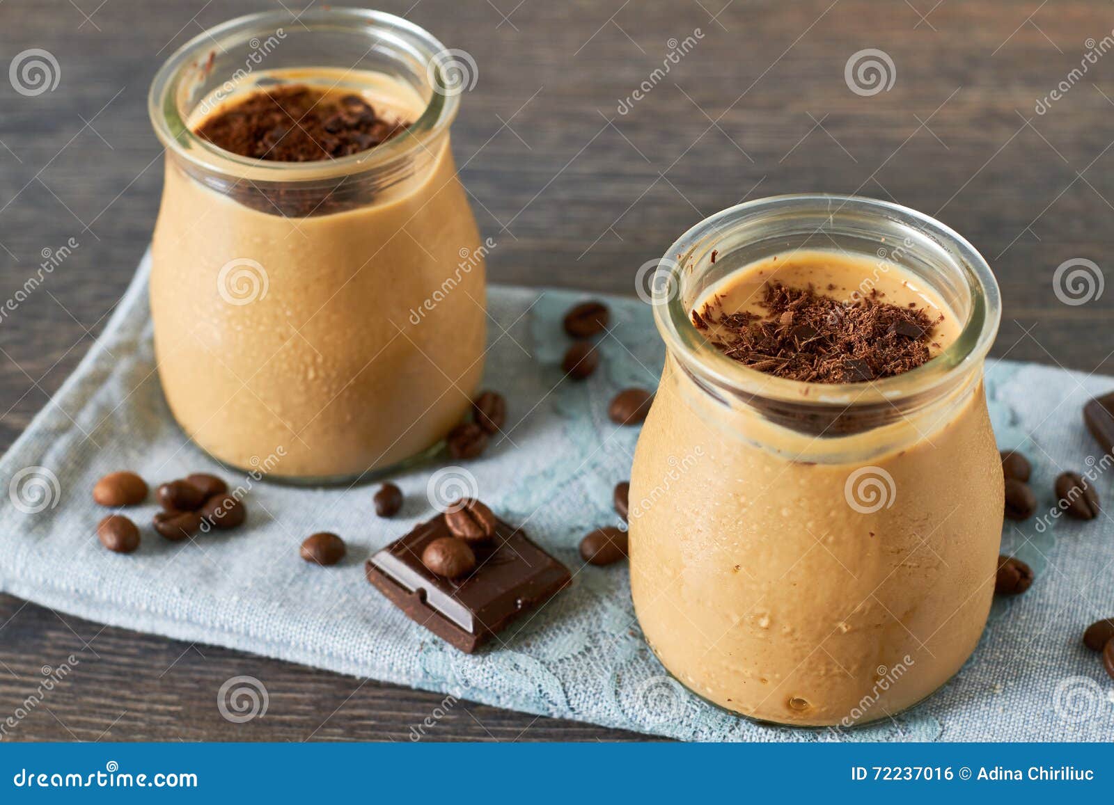 coffee and chocolate dessert in a glass jar