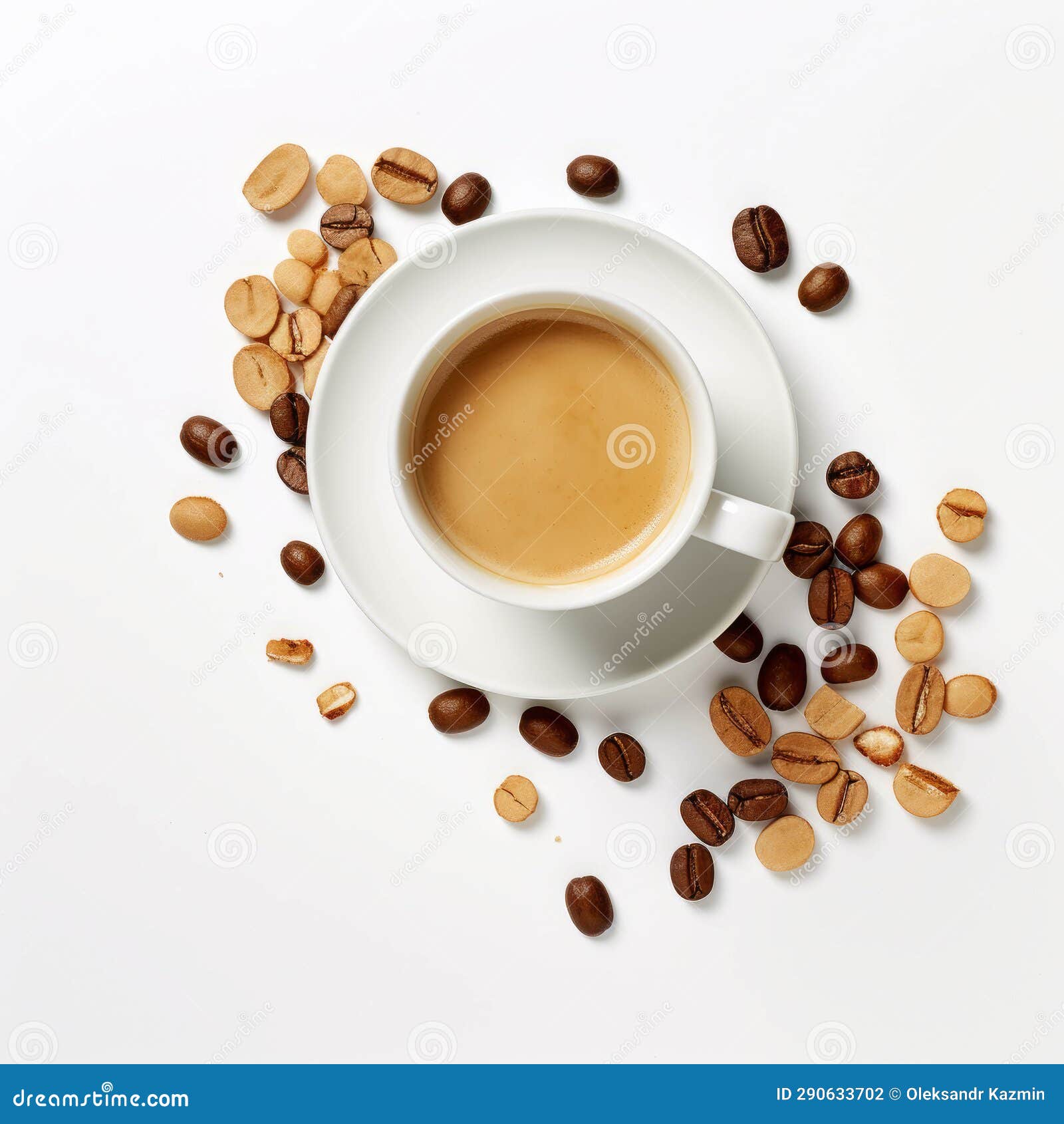 Coffee and Chocolate Splashes in White Background Stock Illustration