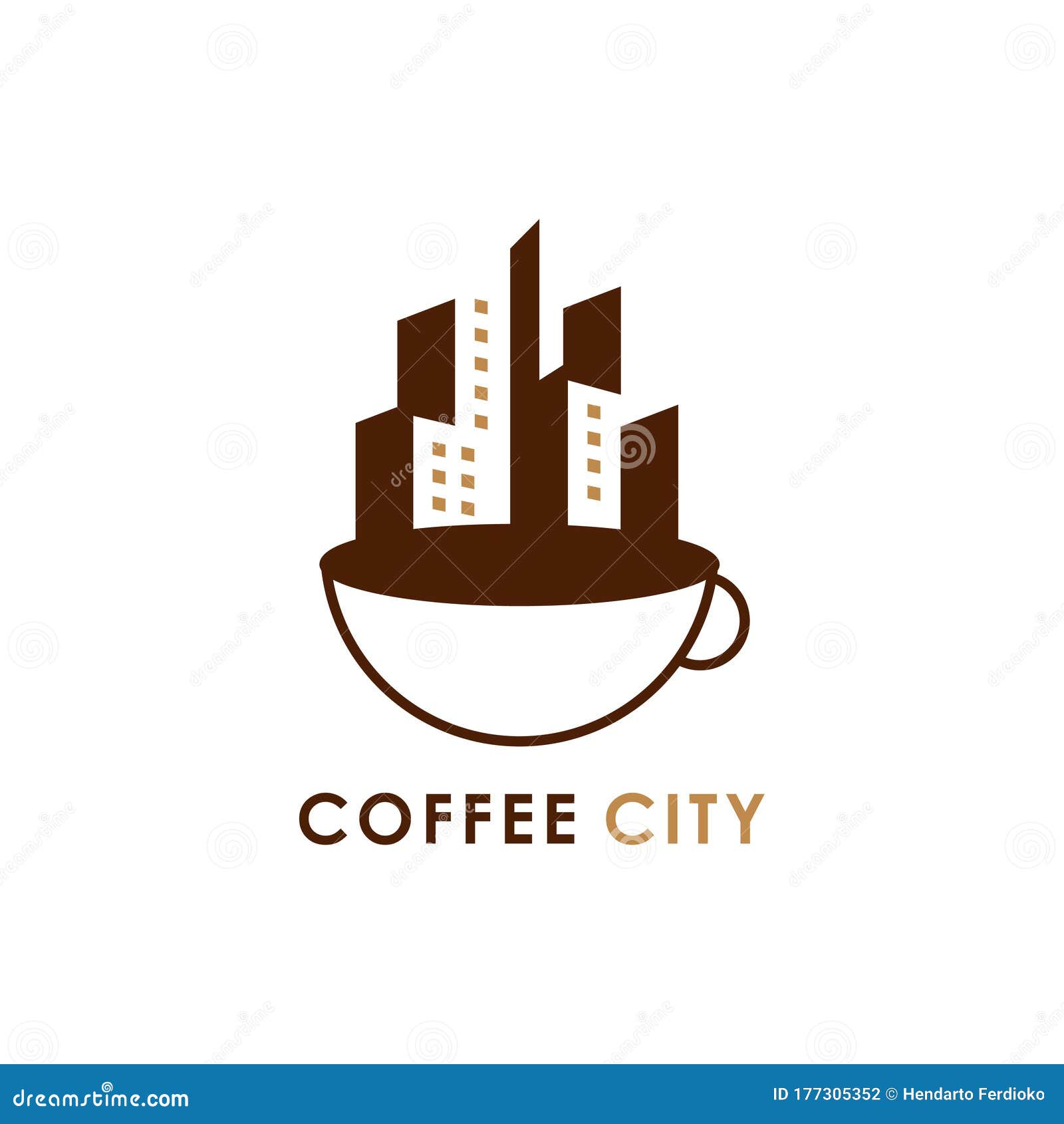 Coffee City Logo Design Vector Graphic Stock Illustration Illustration of coffee, eating