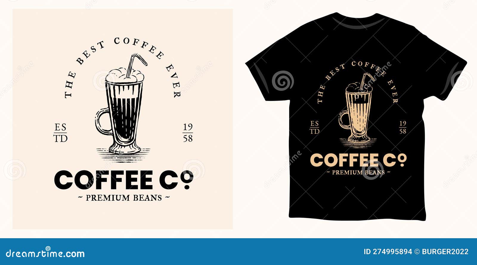 coffee co cafe logo frappe glass luxury 