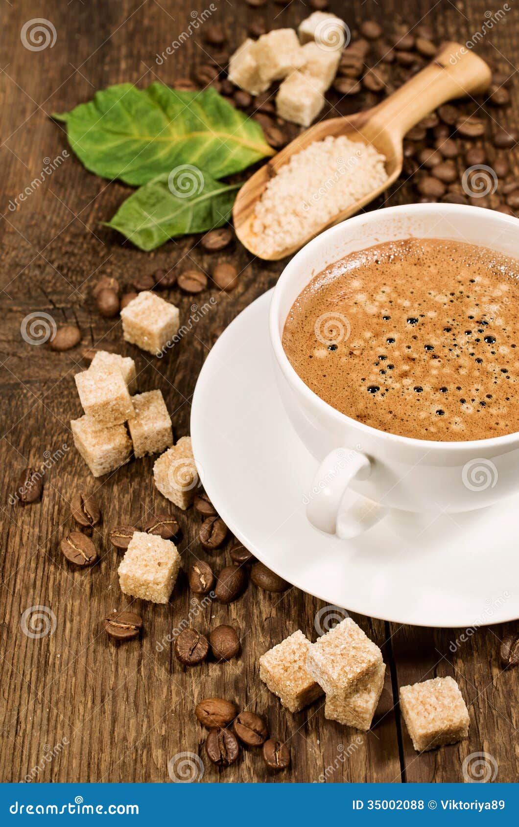 Coffee with Coffee Beans and Cane Sugar Stock Photo Image of food, taste 35002088