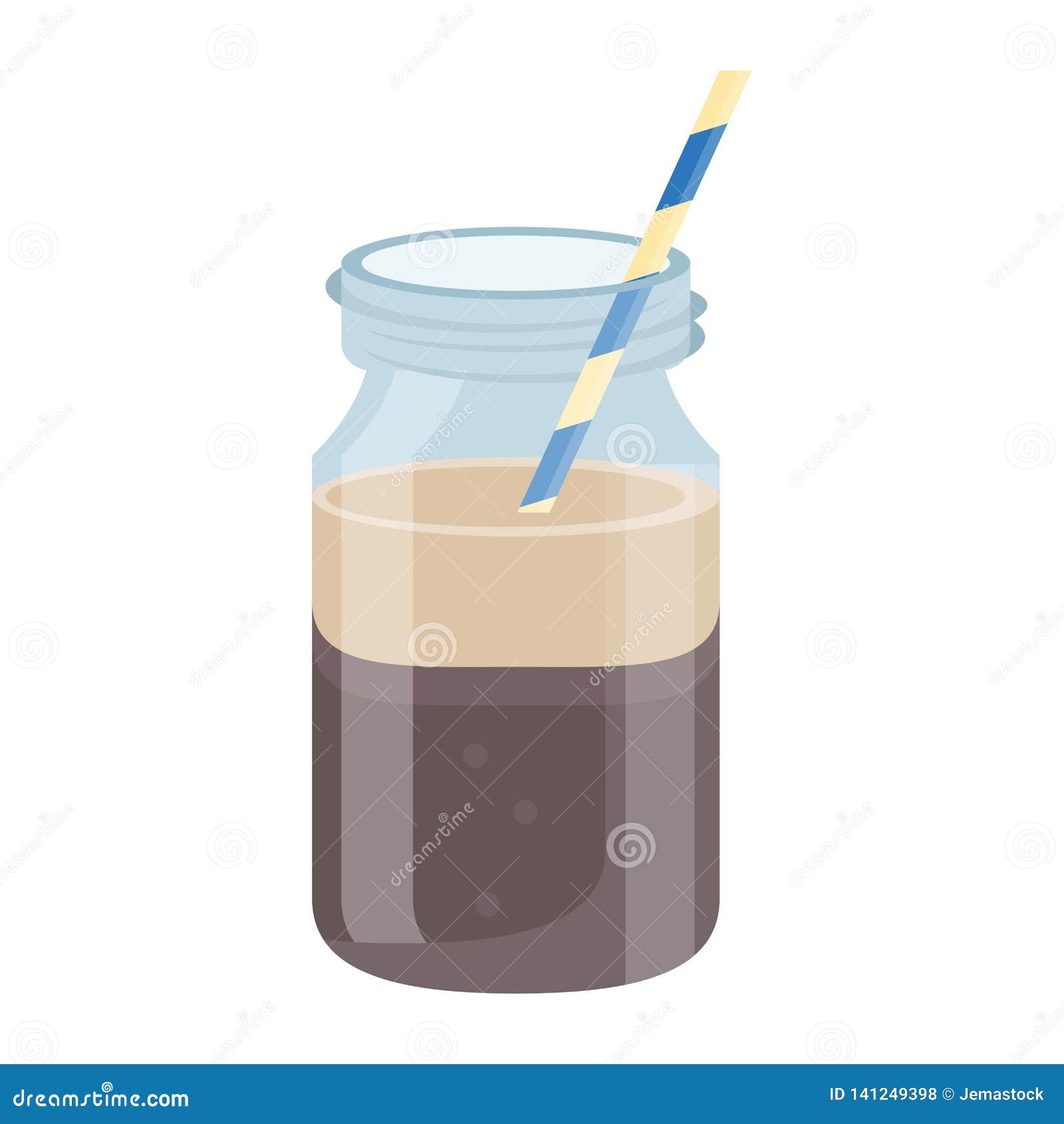 Coffee Cold Drink Mason Jar Stock Vector - Illustration of disposable ...