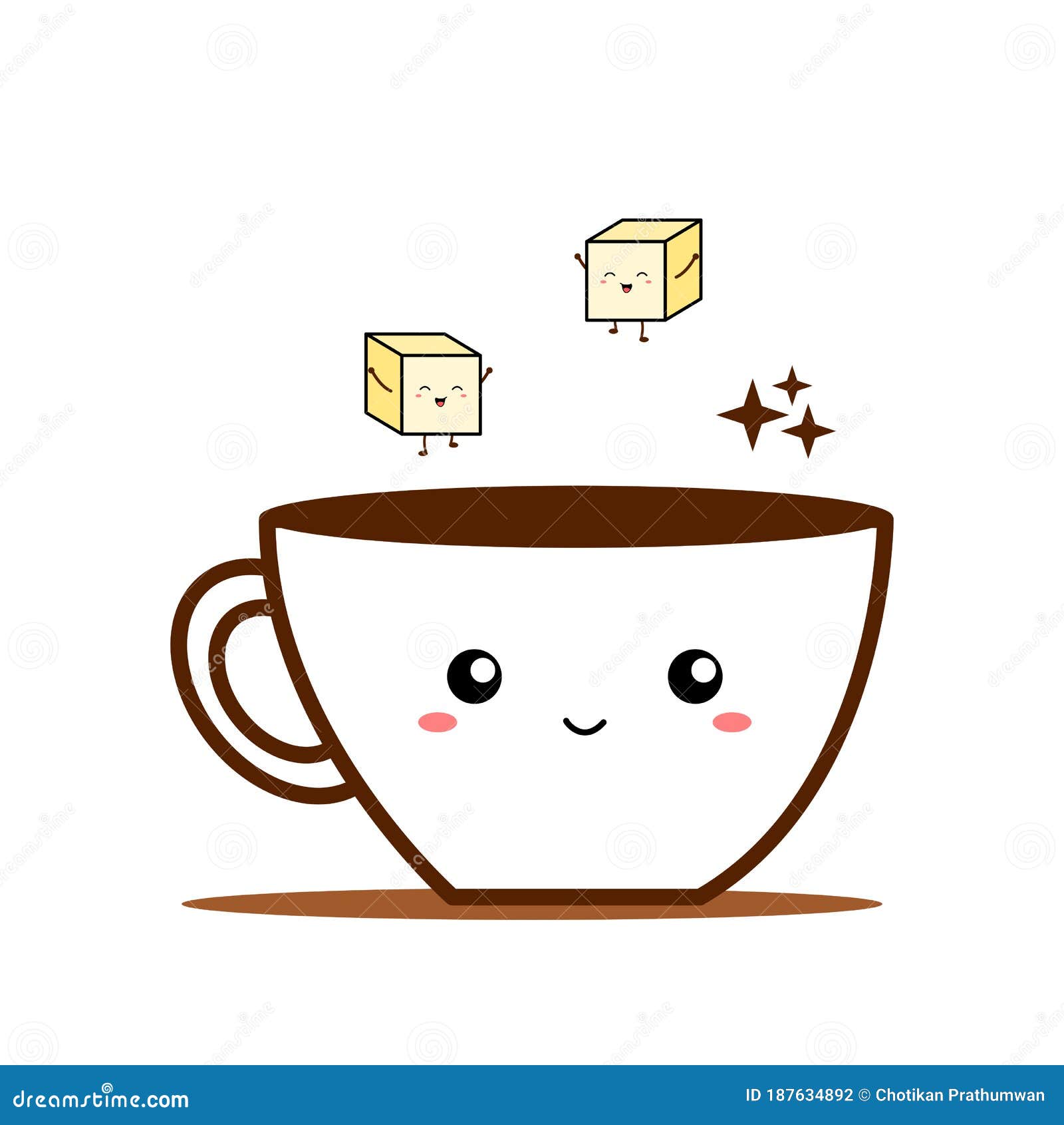 Coffee Concept Illustration Coffee Character Icon Add Sugar To The Coffee Illustration Vector Stock Vector Illustration Of Coffee Banner