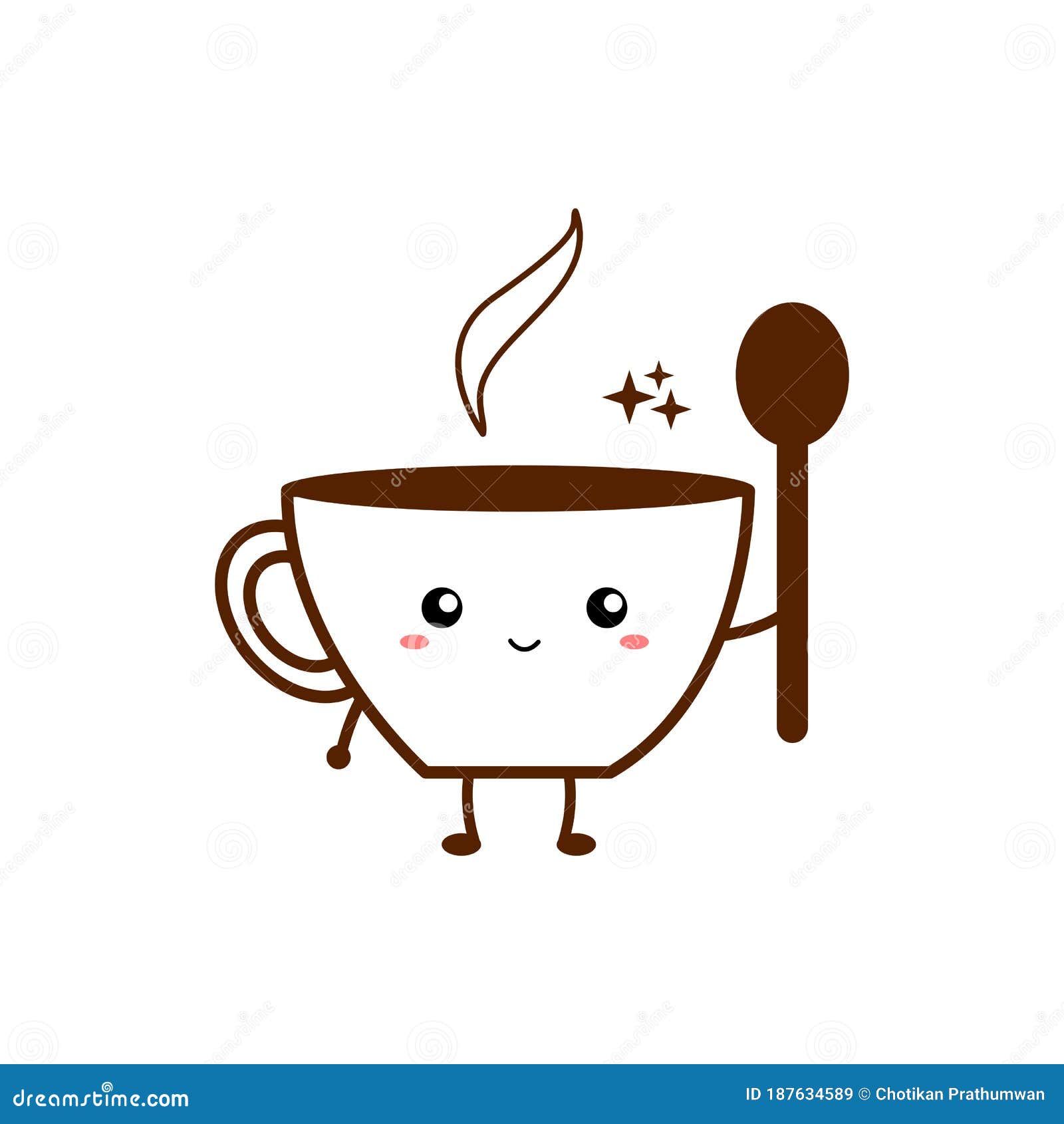 Coffee Concept Illustration Coffee Character Icon Cute Style Coffee Characters Power Up With Coffee Illustration Vector Stock Vector Illustration Of Energy Cafe
