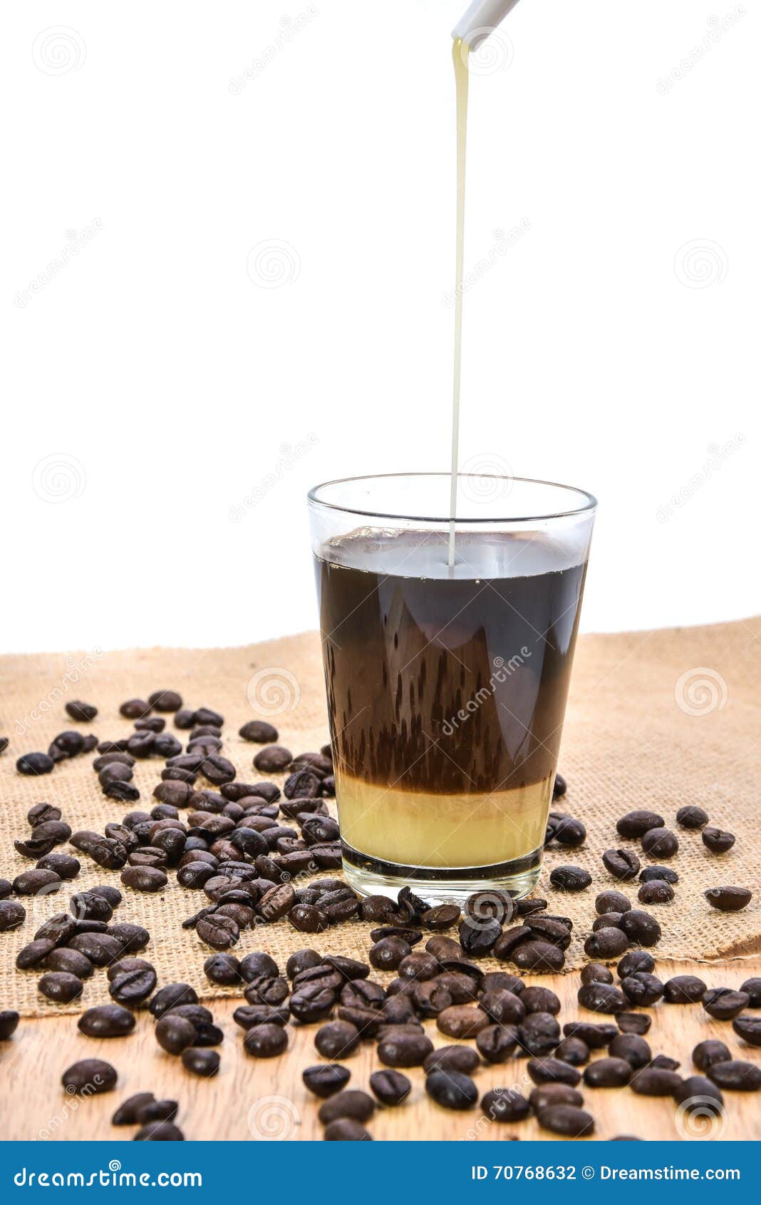 Coffee with Condensed Milk and Coffee Bean Stock Photo Image of