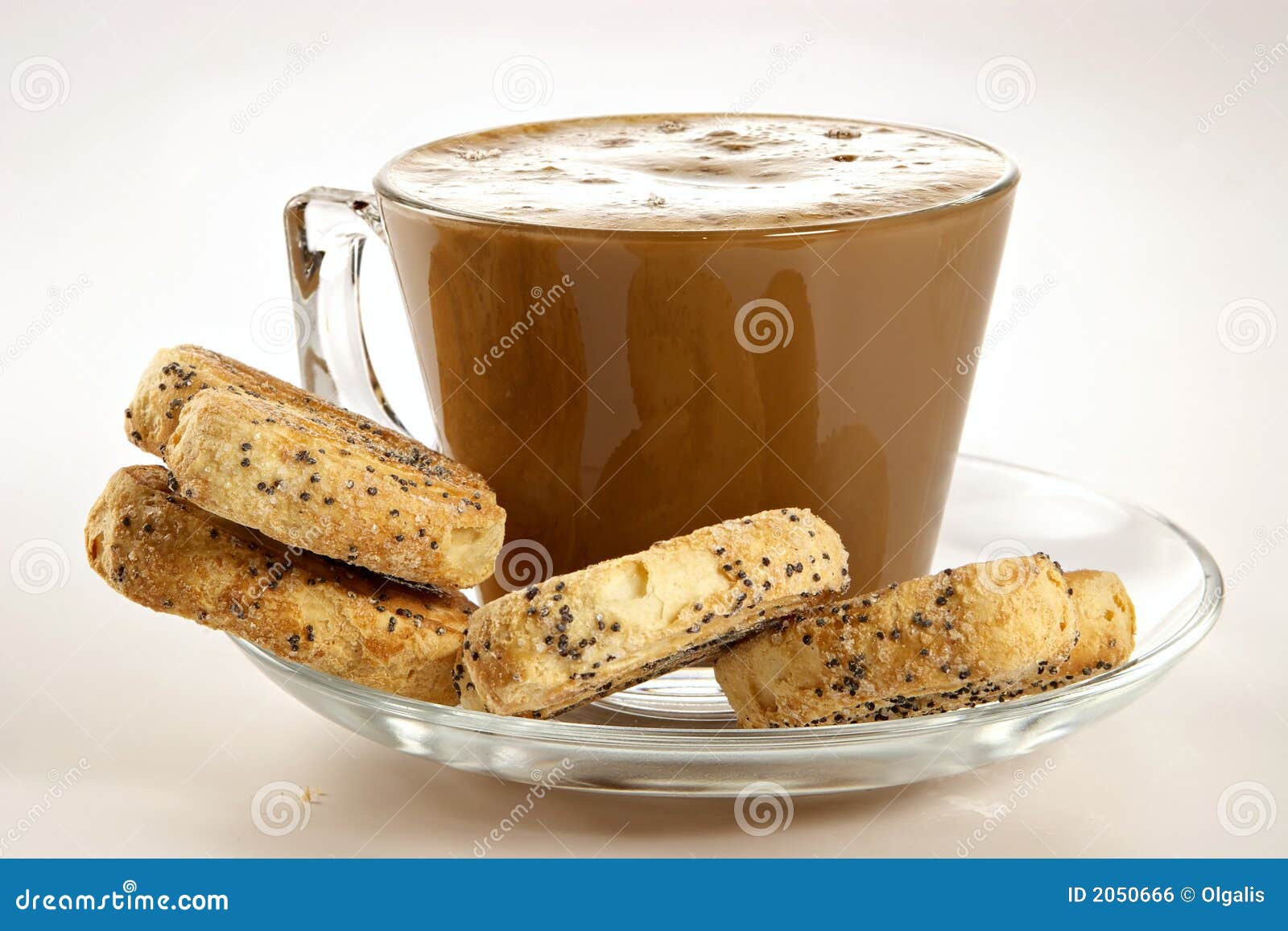 Coffee with Cream and Cookies Stock Photo - Image of drink, cafeteria ...