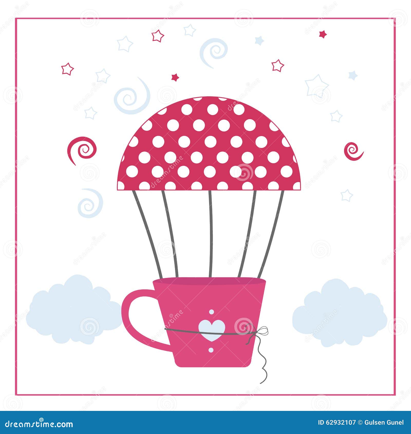 Coffee Cup with Balloon Vector Background Stock Vector Illustration