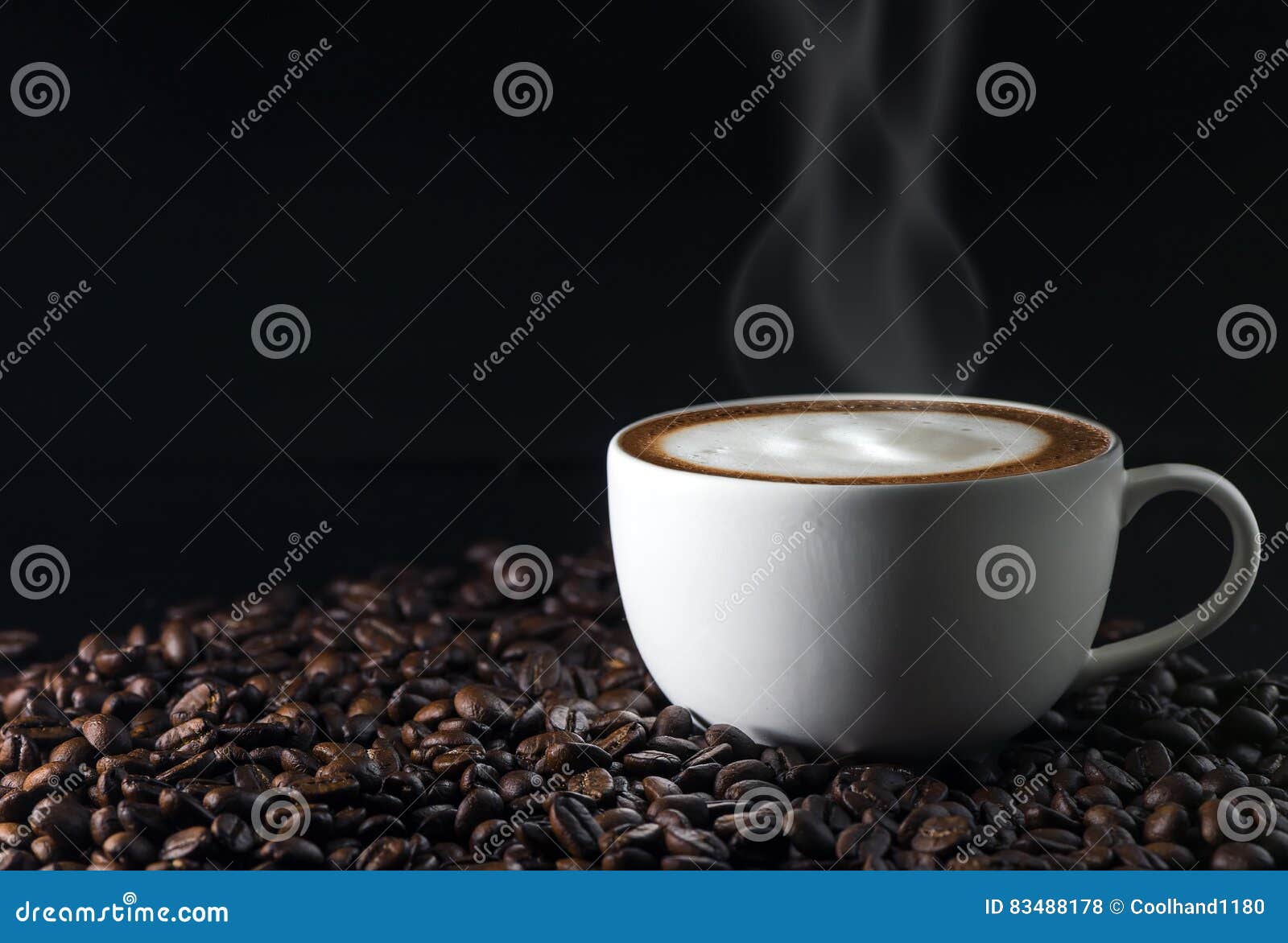 Coffee Cup on Black Background Stock Photo Image of background