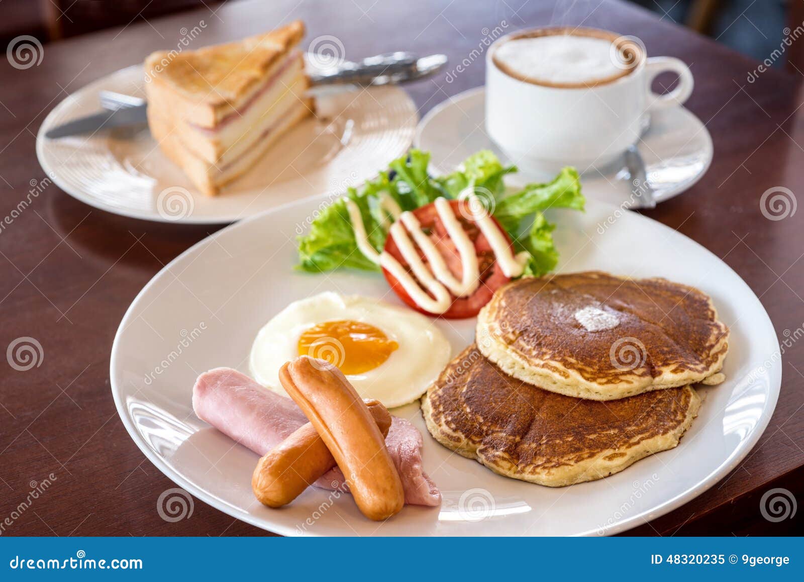 Coffee Cup with a Breakfast at Coffee Shop Stock Image Image of